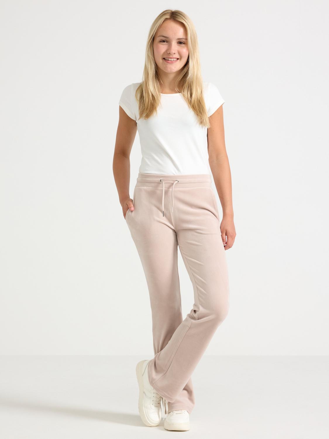 Flared trousers in velour