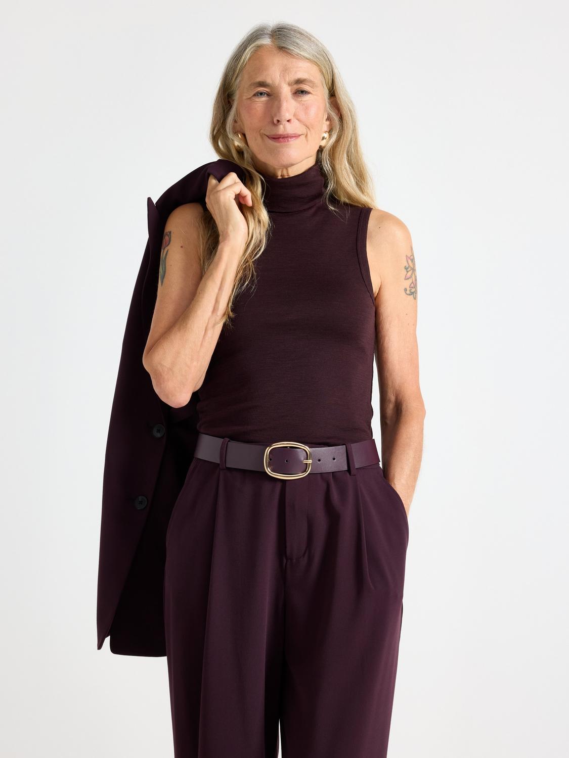 Ärmlös polotopp i merinoull