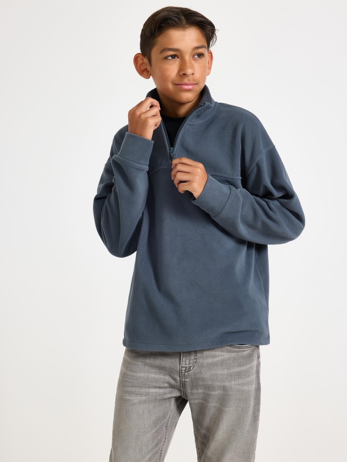 Tröja i fleece med half-zip