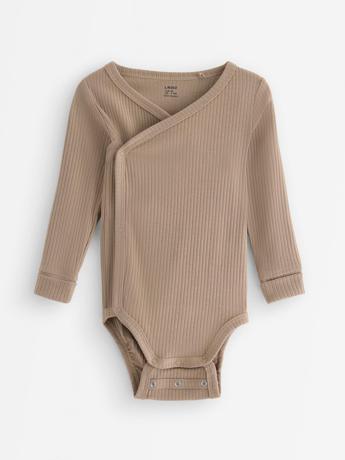 Ribbed wrap bodysuit