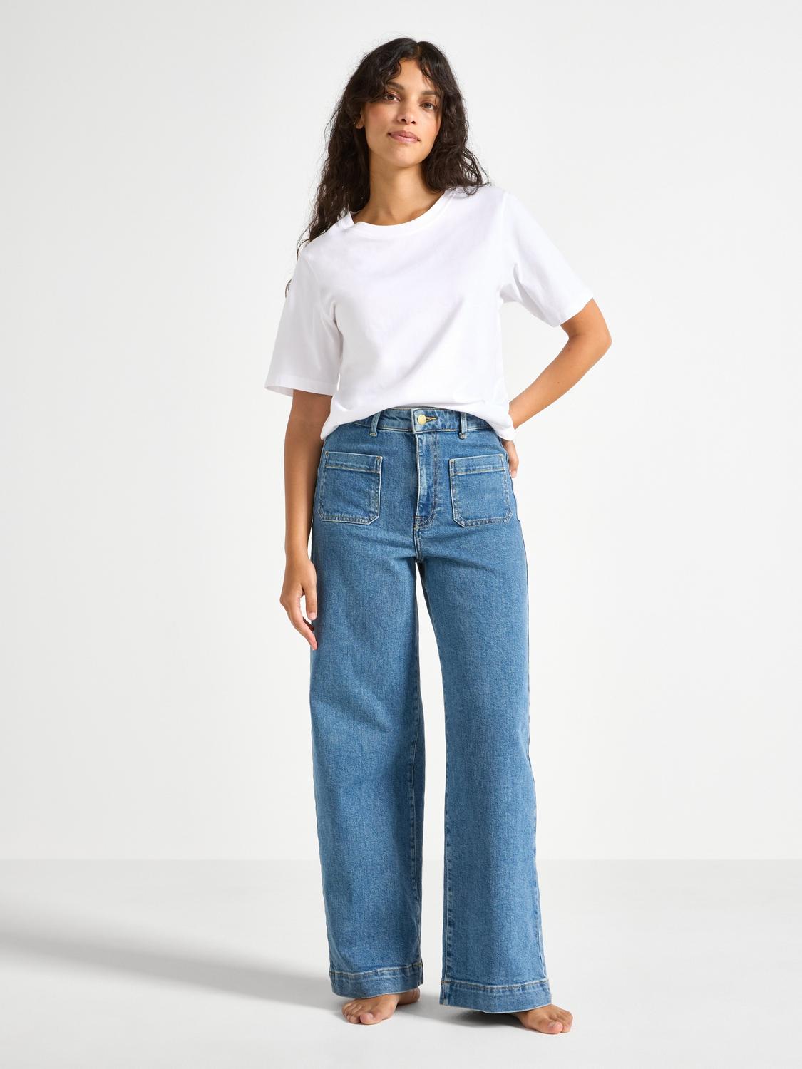 WIDE Paula jeans med kort ben
