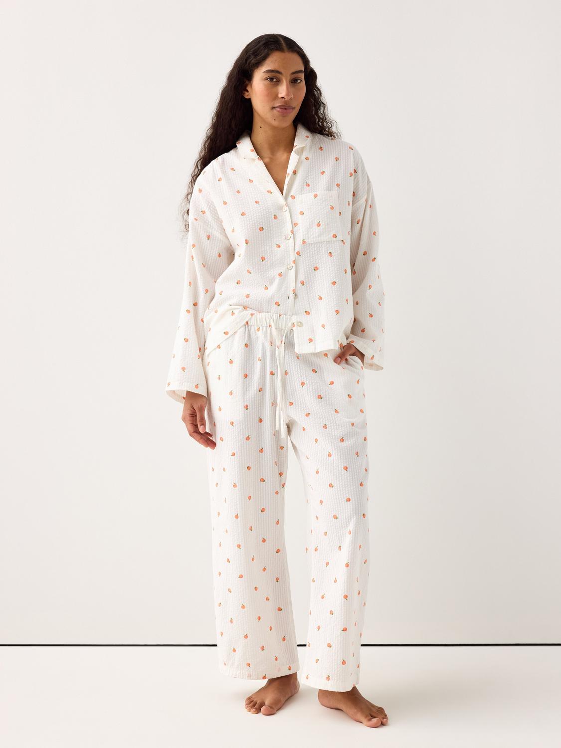 Croppade pyjamasbyxor i bäckebölja