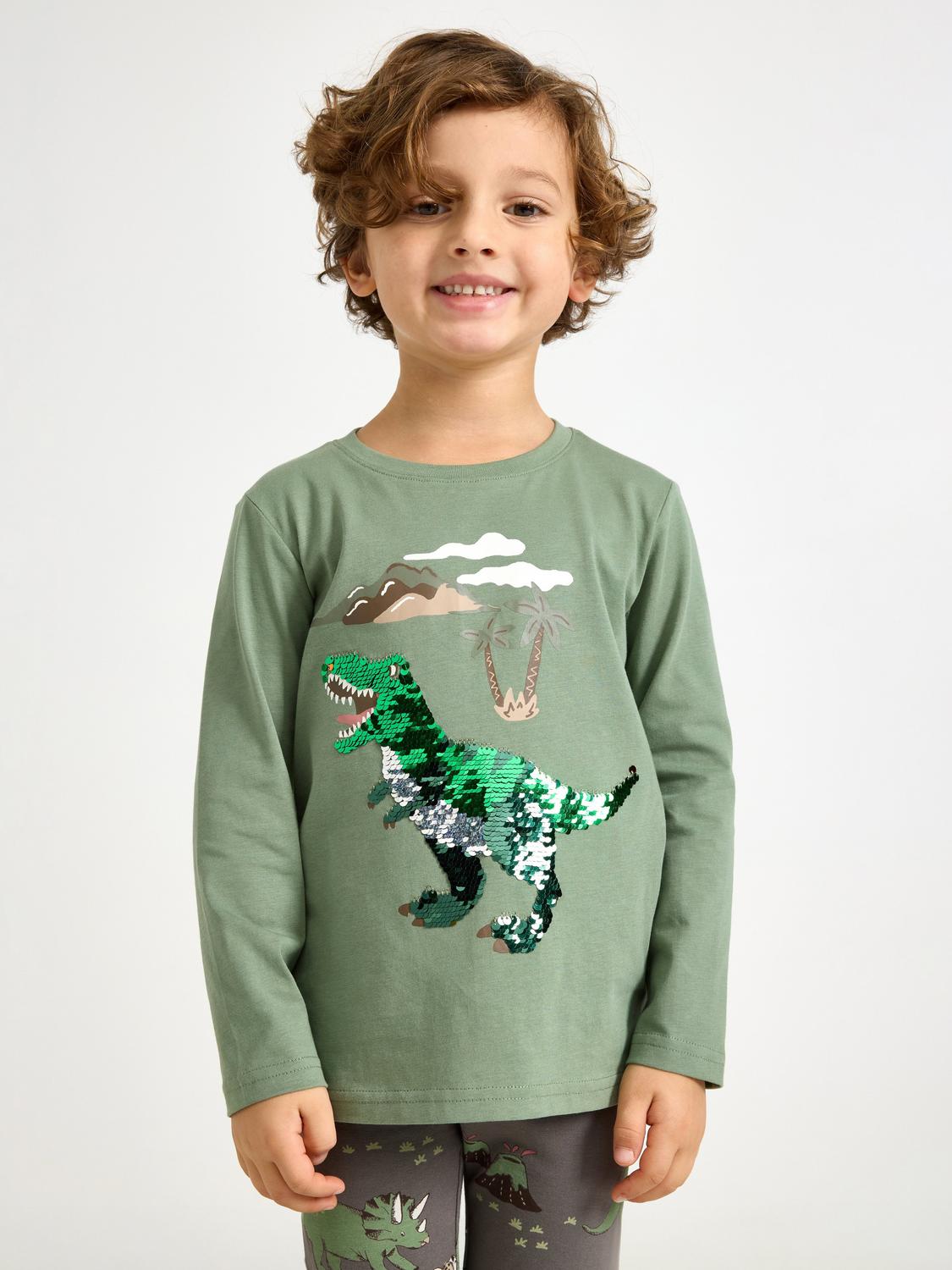 Långärmad topp med vändbart paljettmotiv