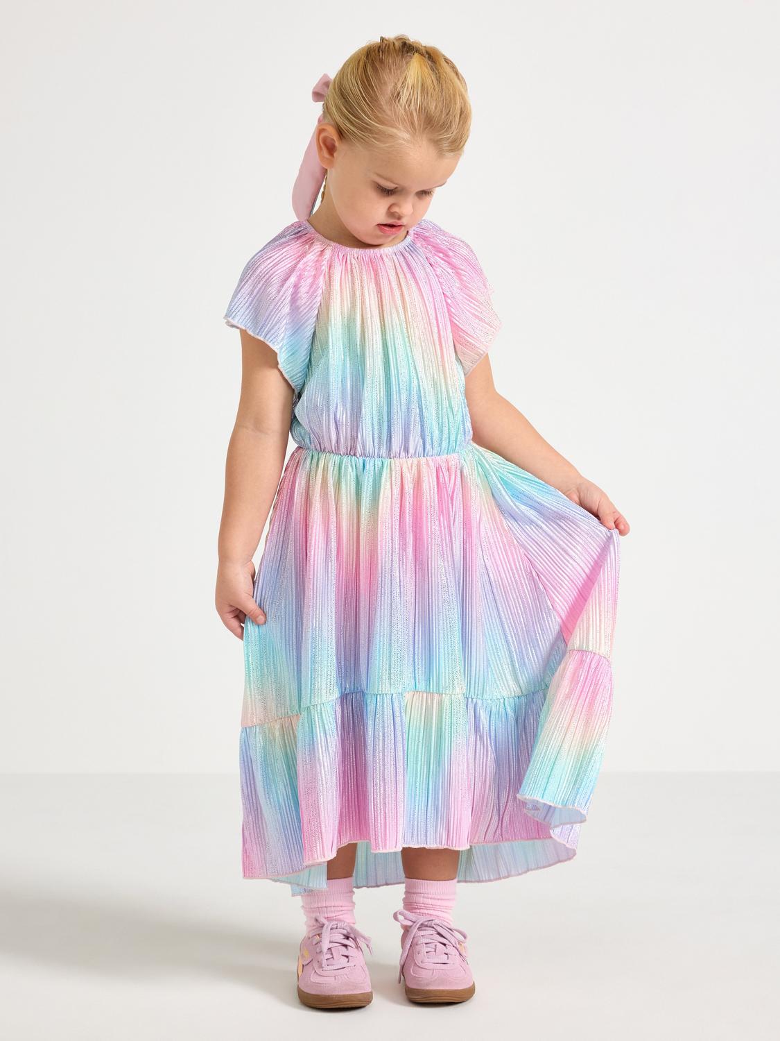 Plisserad klänning med glitter