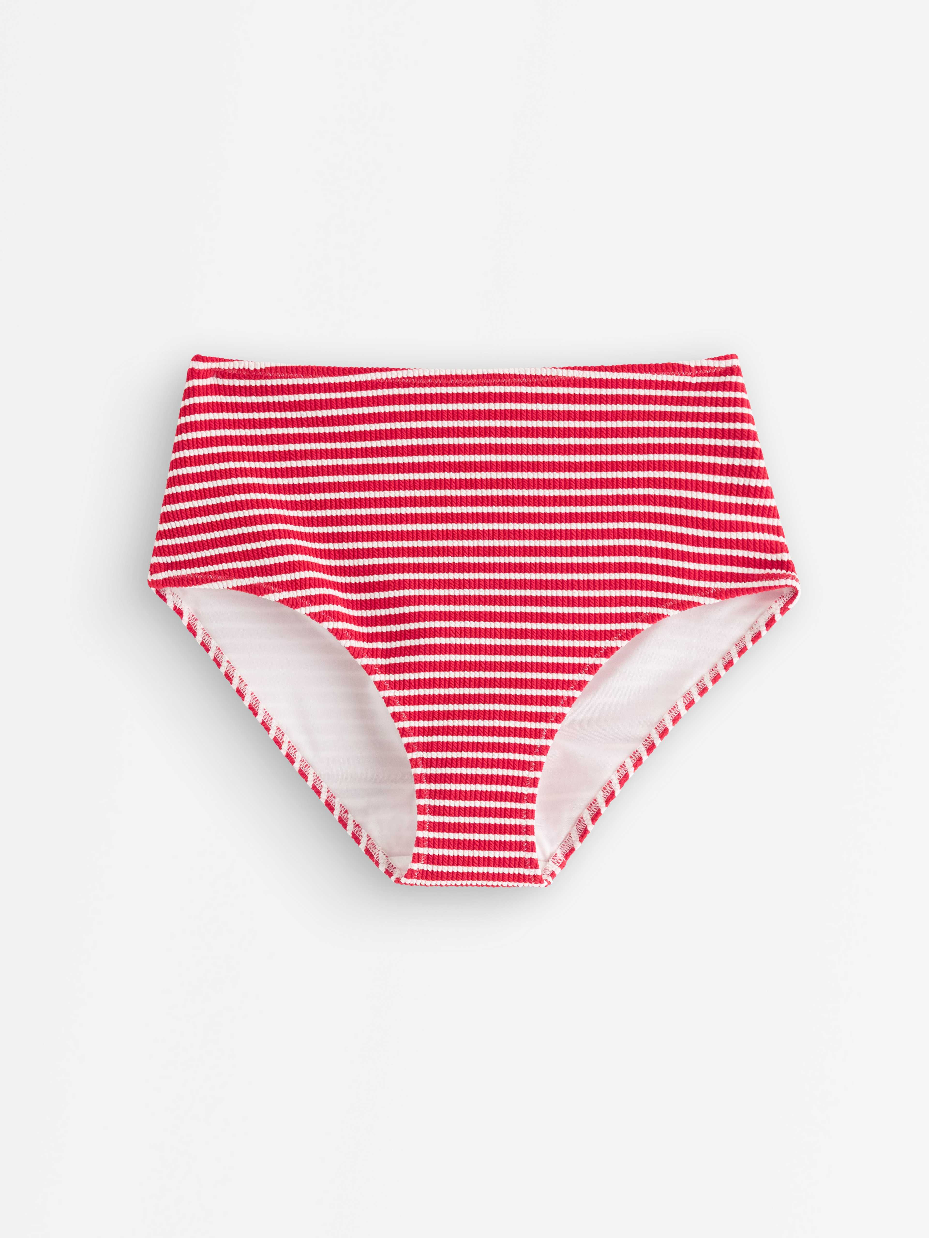Krinklad bikiniunderdel med hög midja