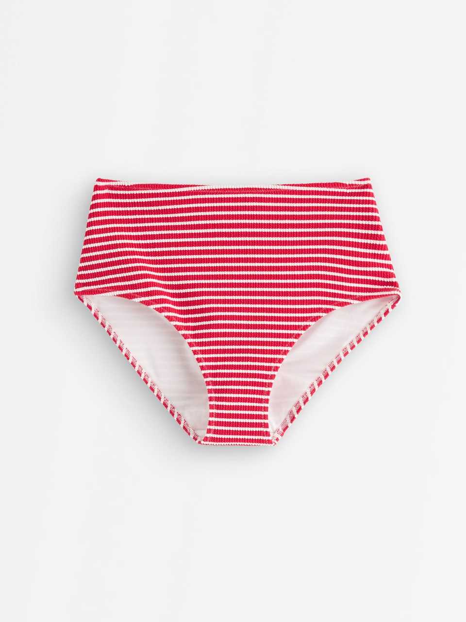 Krinklad bikiniunderdel med hög midja