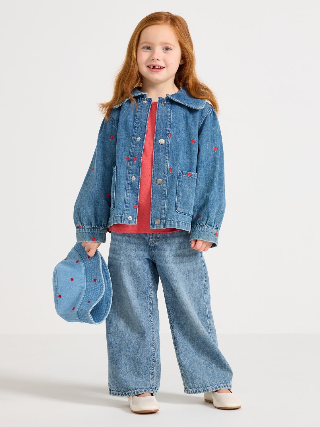 Jeansjacka med broderi