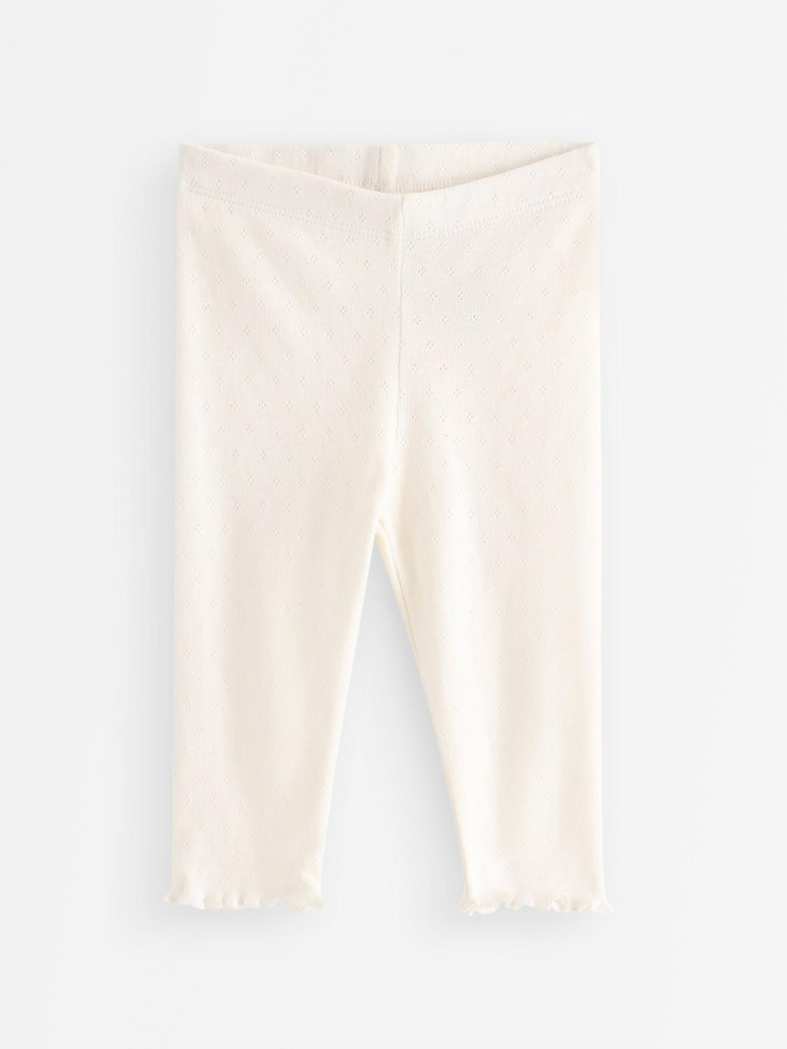 Leggings i pointelle med volanger