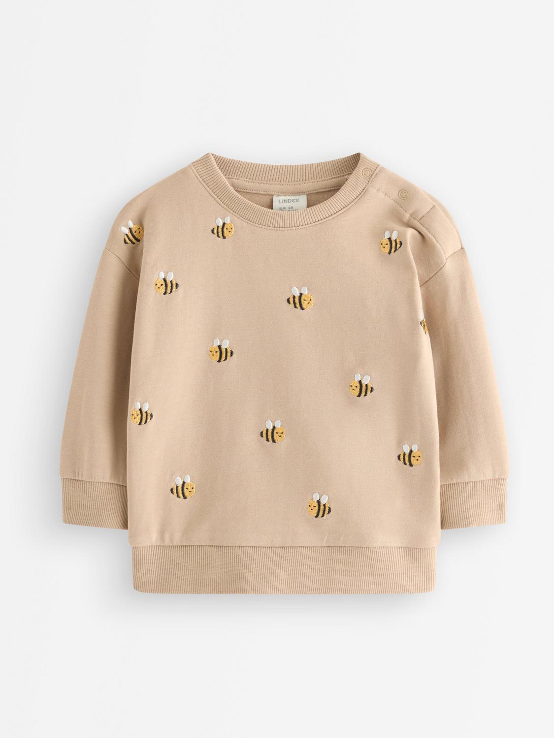 Broderad sweatshirt med borstad insida