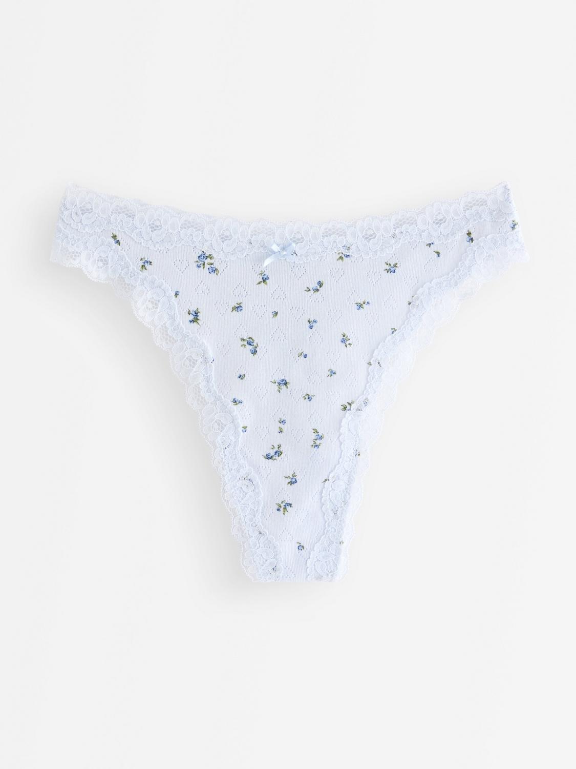 Stringtrosa i pointelle med spets