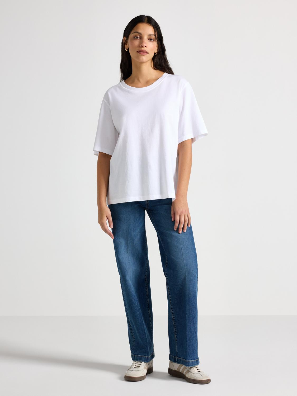 WIDE stretch jeans med kortare ben