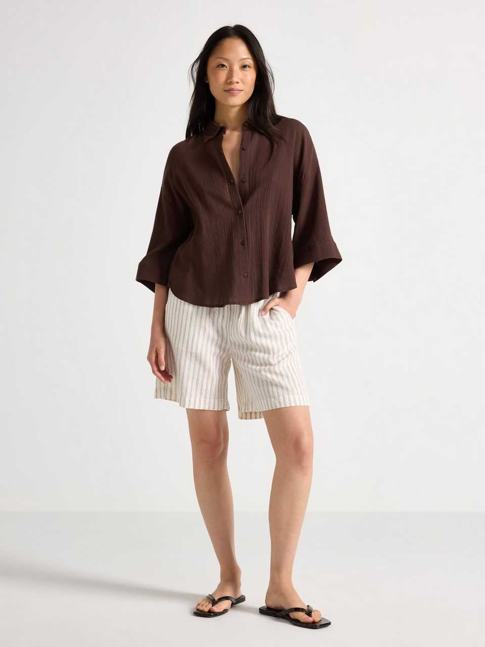 Shorts i linneblandning
