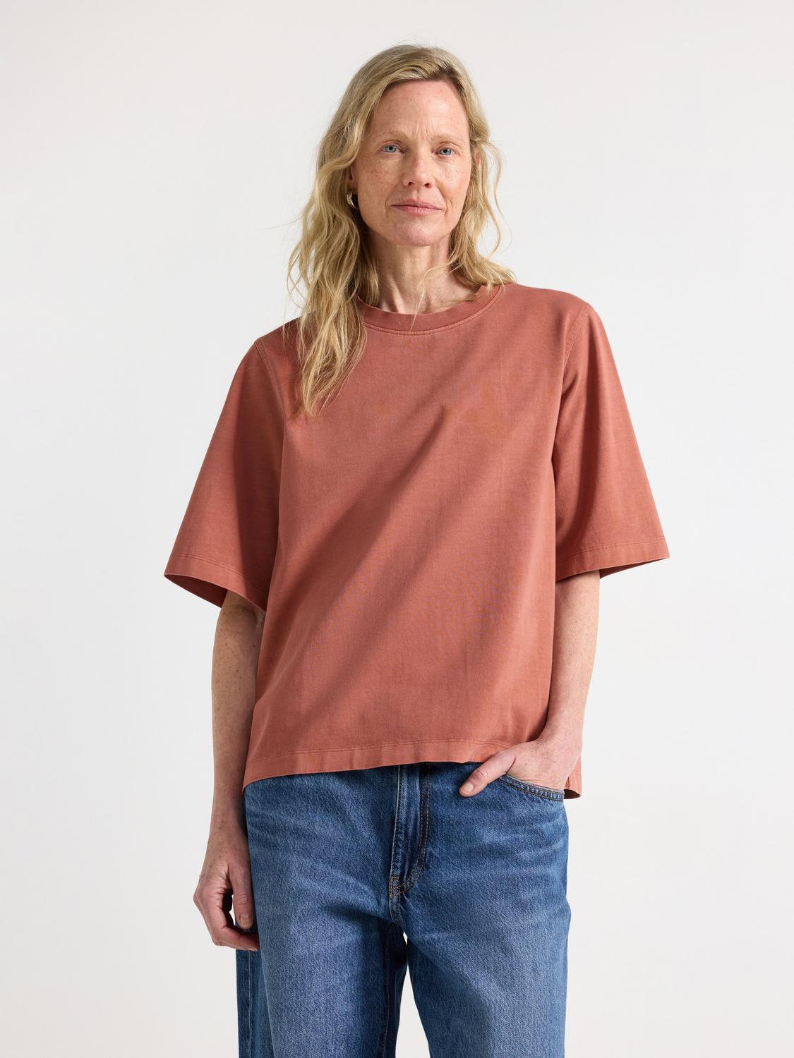 Oversized t-shirt i tvättad bomull