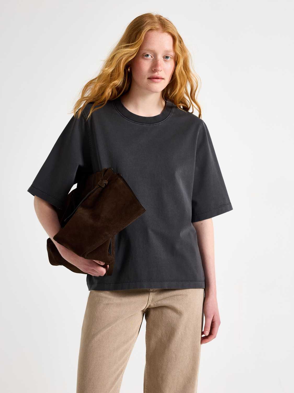 Oversized t-shirt i tvättad bomull