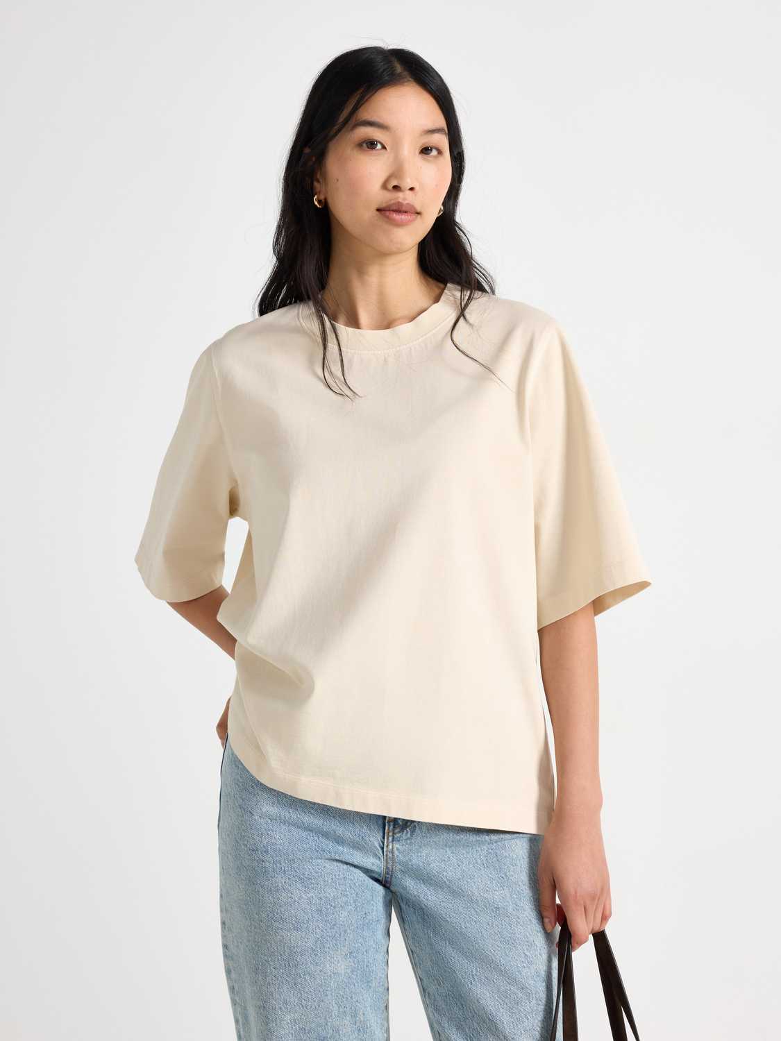 Oversized t-shirt i tvättad bomull