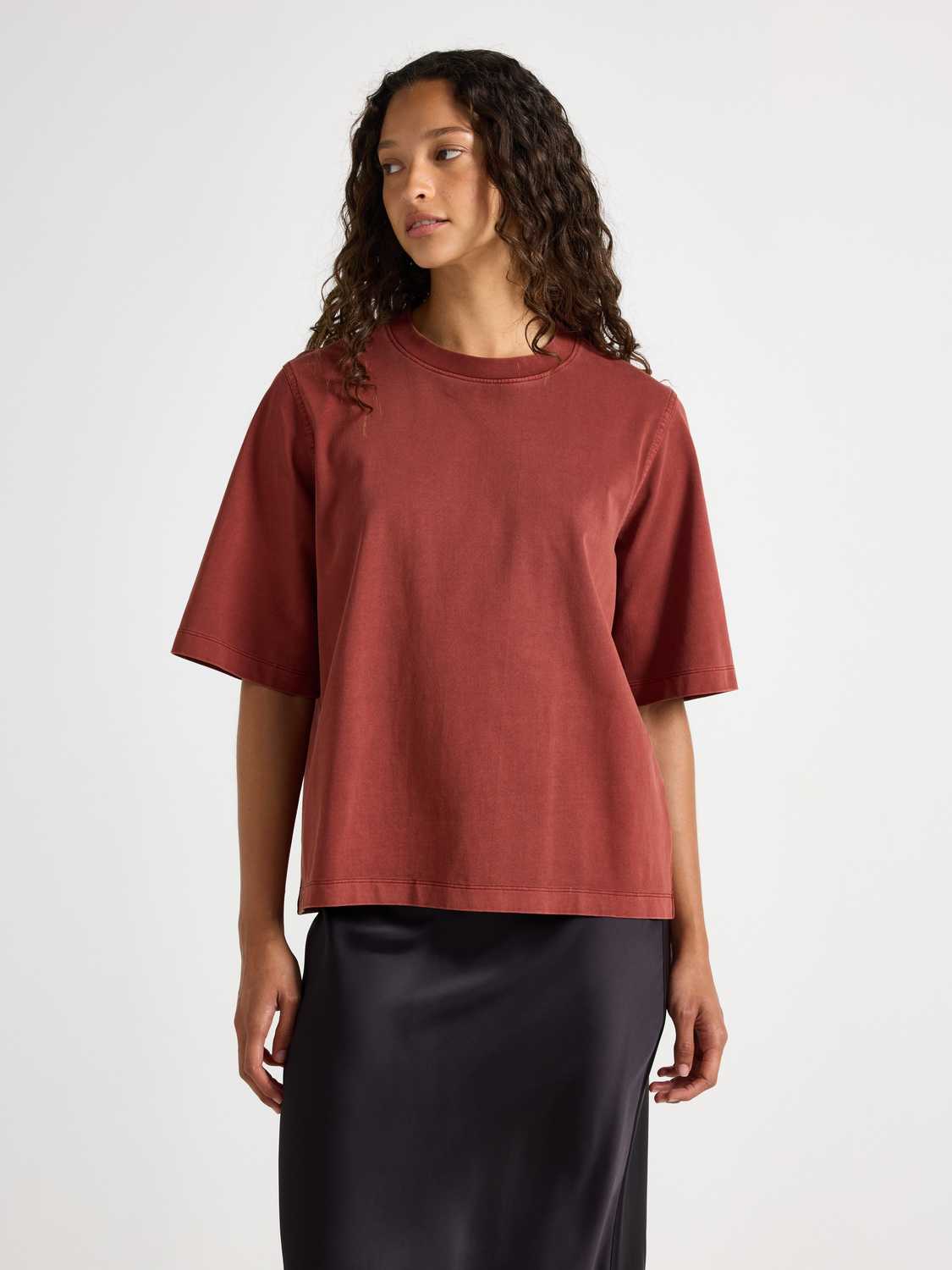 Oversized t-shirt i tvättad bomull