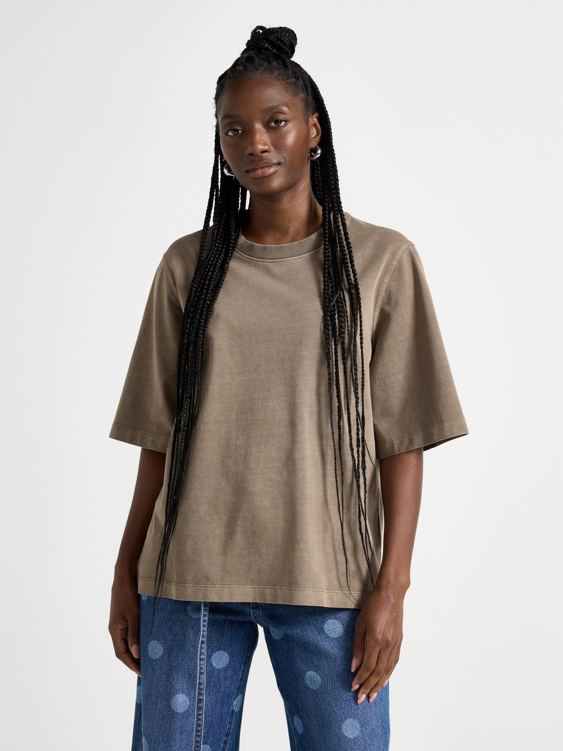 Oversized t-shirt i tvättad bomull