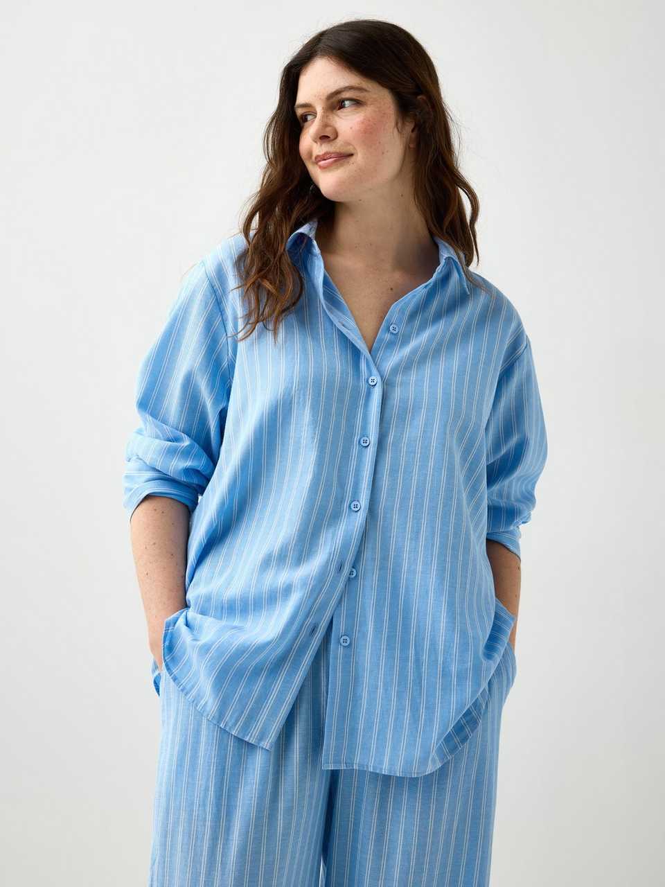 Pyjamasskjorta i bomull