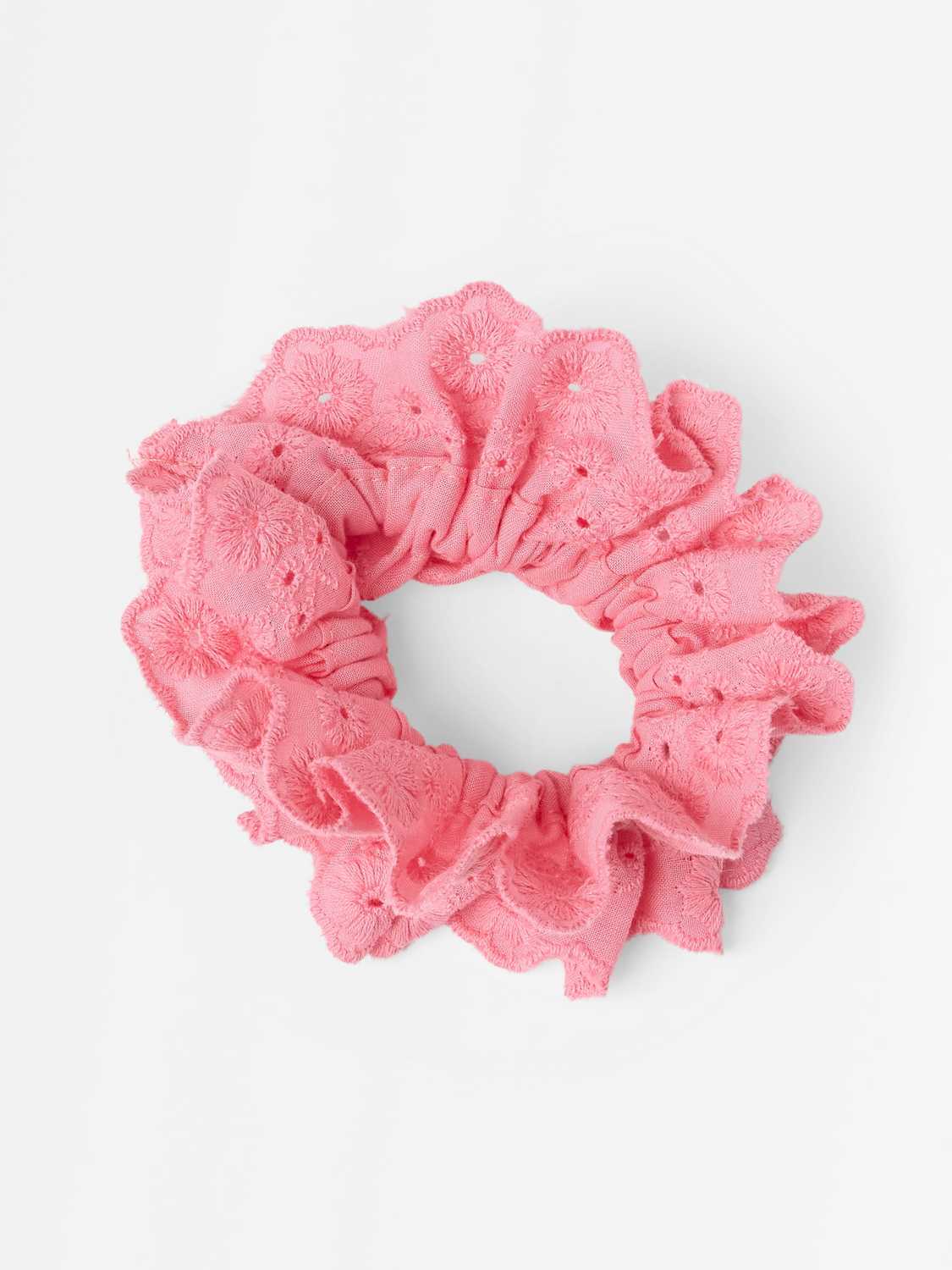 Scrunchie med broderie anglaise