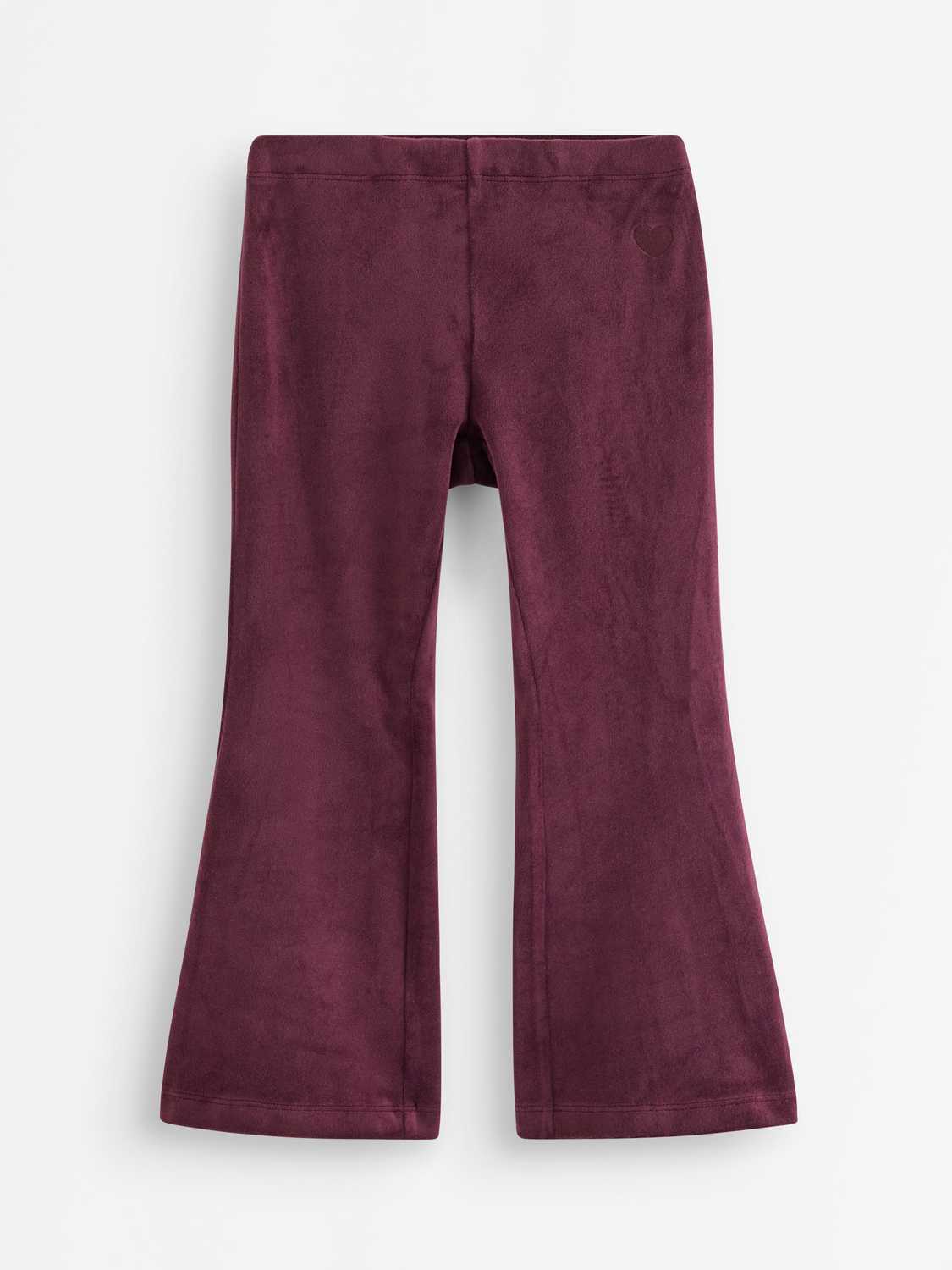 Enfärgade utsvängda leggings i velour