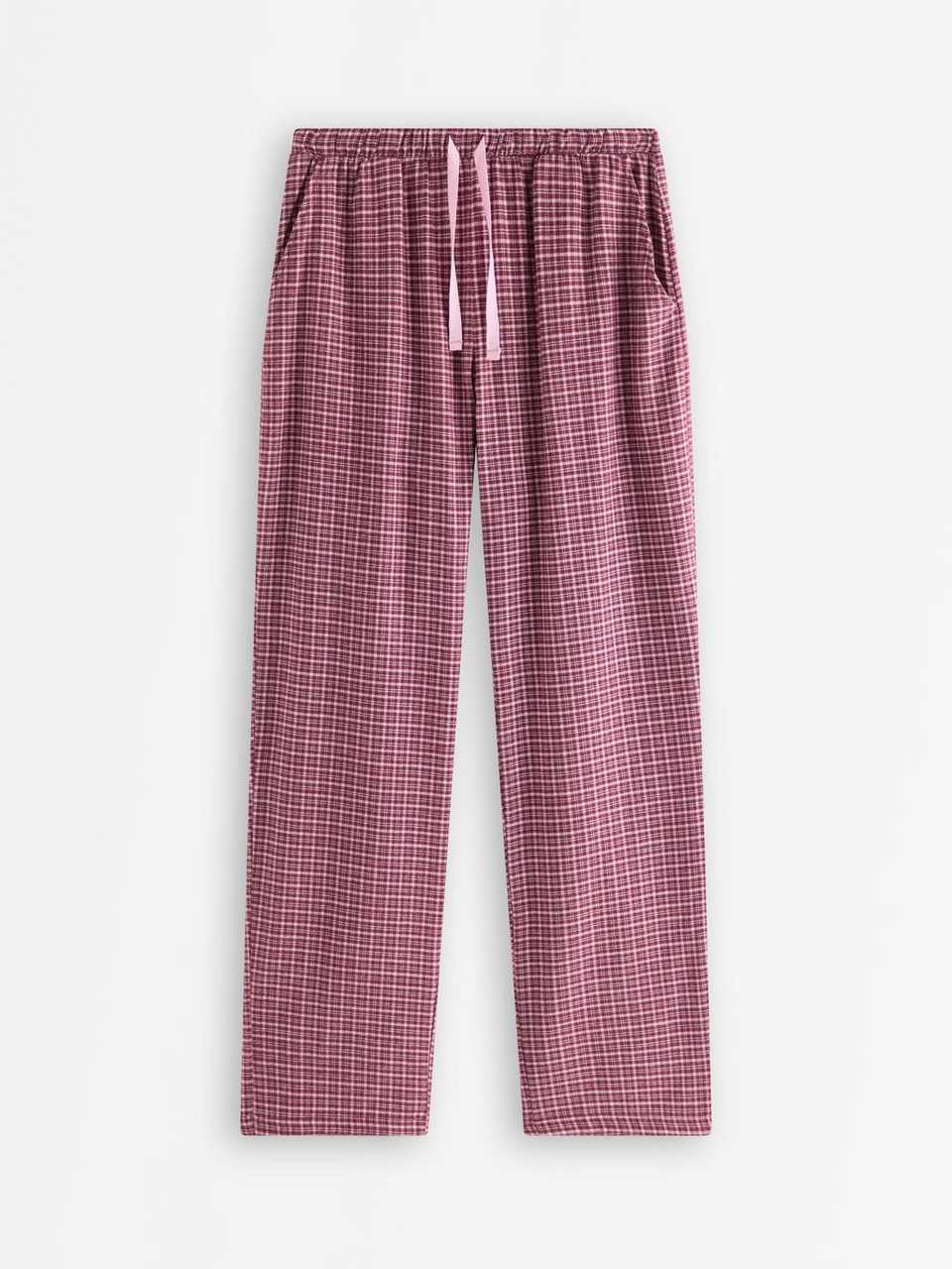 Pyjamasbyxor i flanell med längre ben