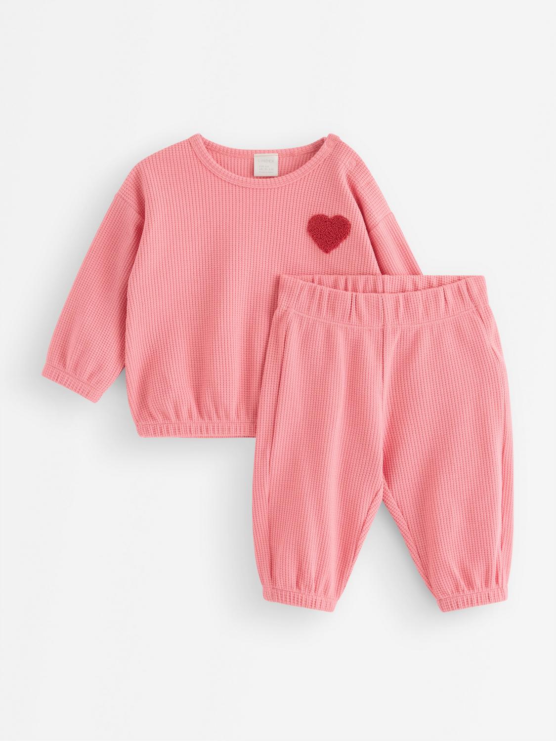 Set med våfflad sweatshirt och byxor