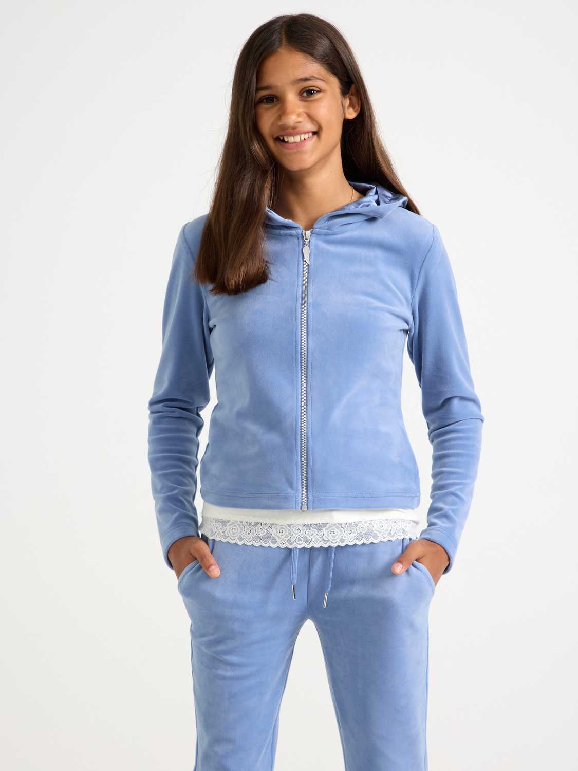 Hoodie i velour