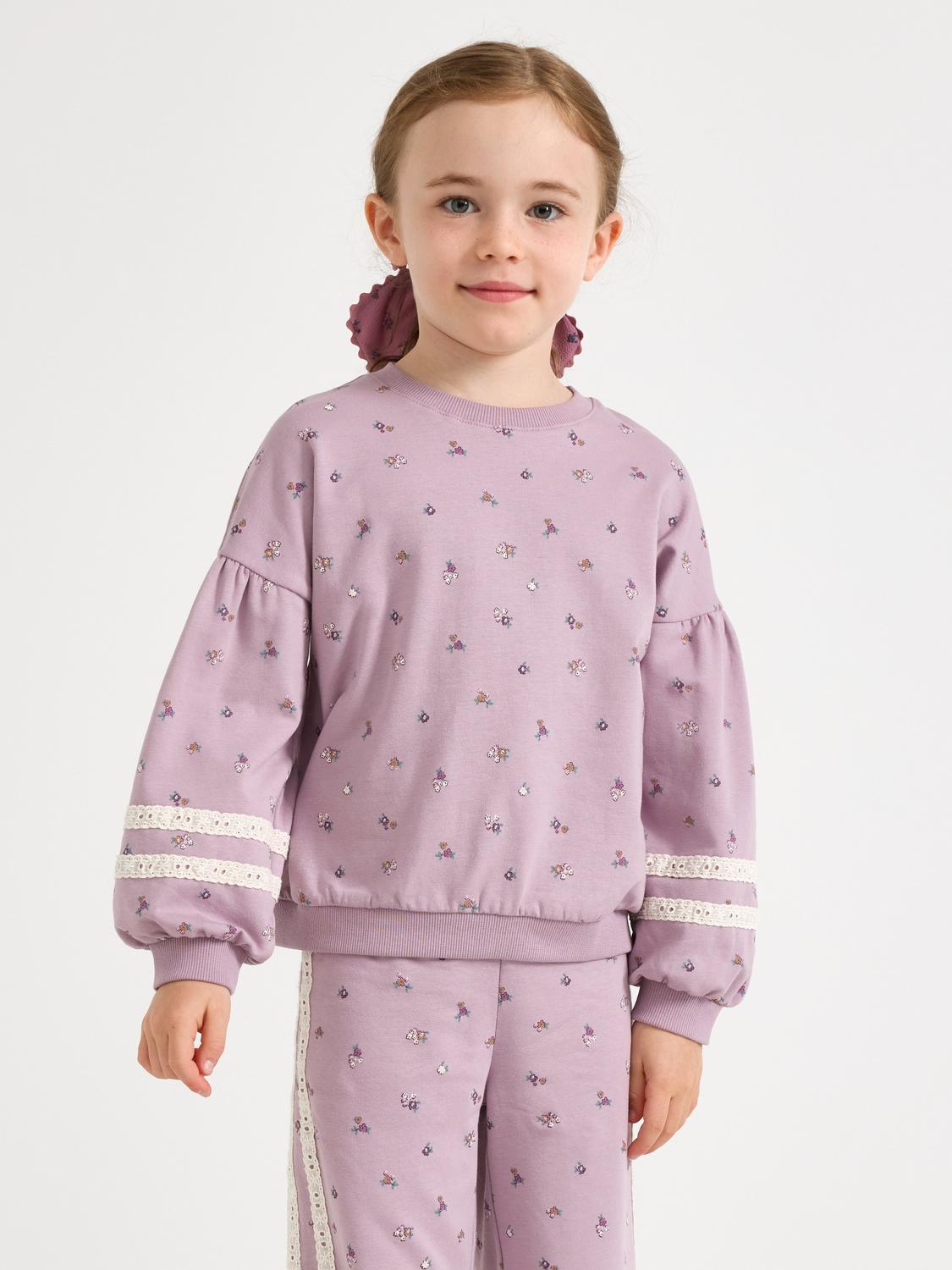 Croppad sweatshirt med puffärm