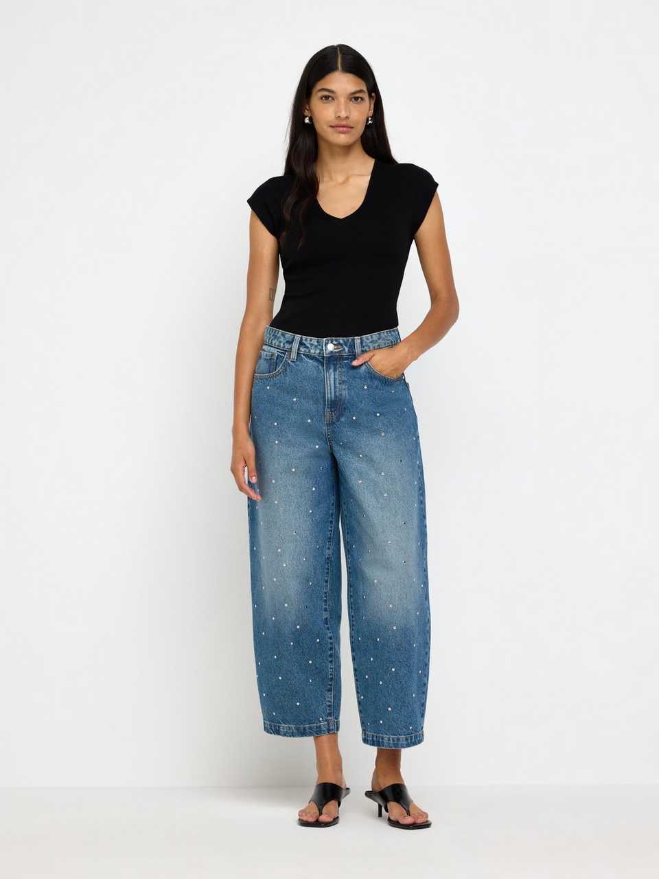 BARELL jeans med ankellängd