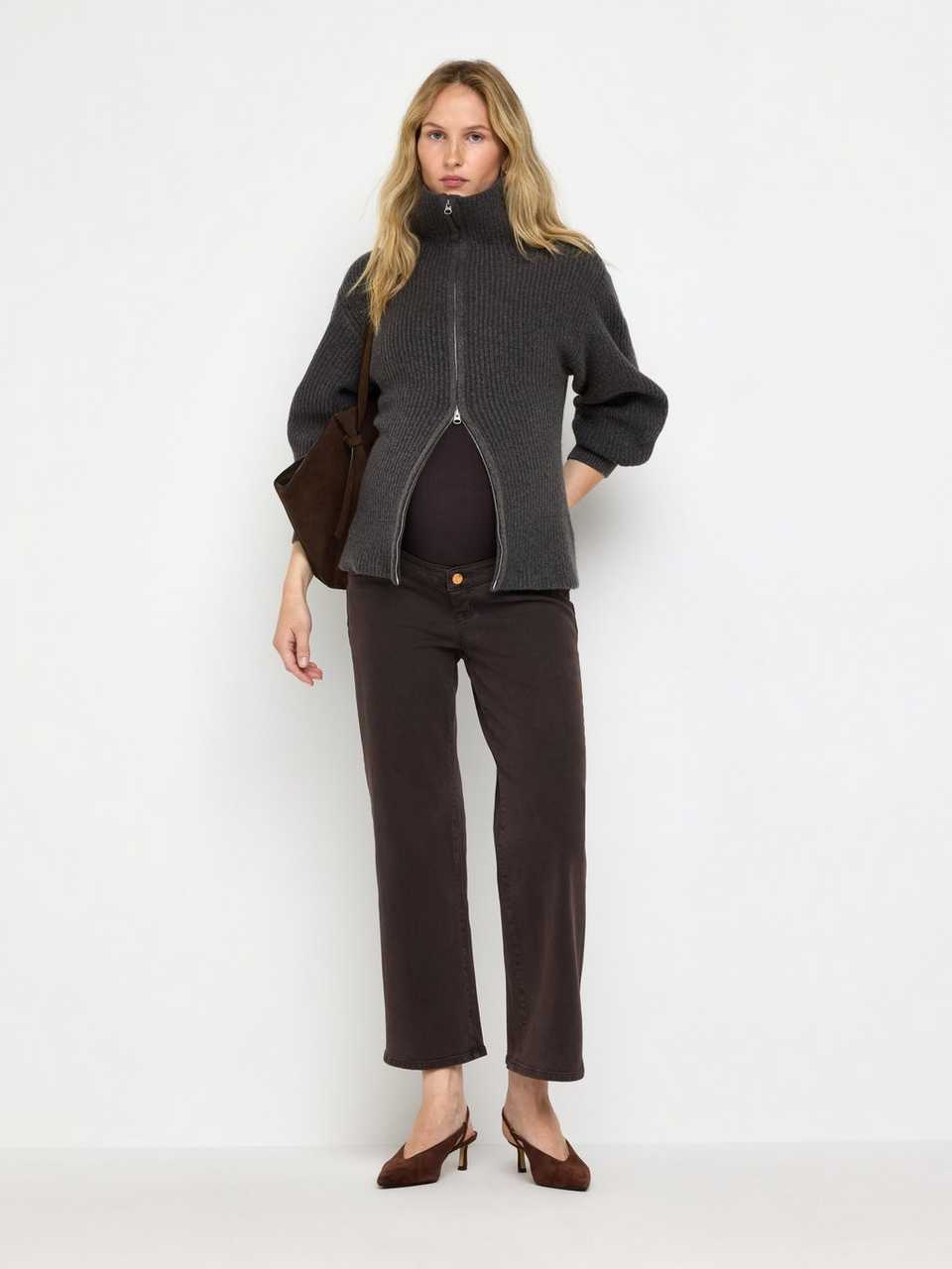 MOM WIDE Hanna croppade gravidjeans