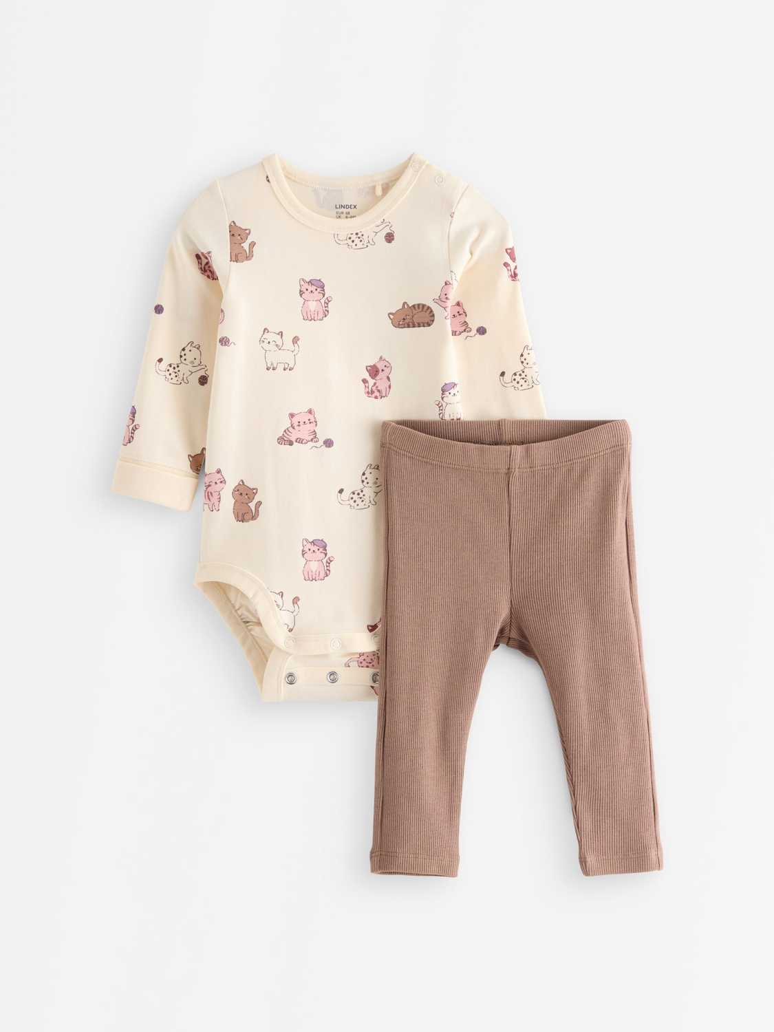 Set med body och ribbade leggings