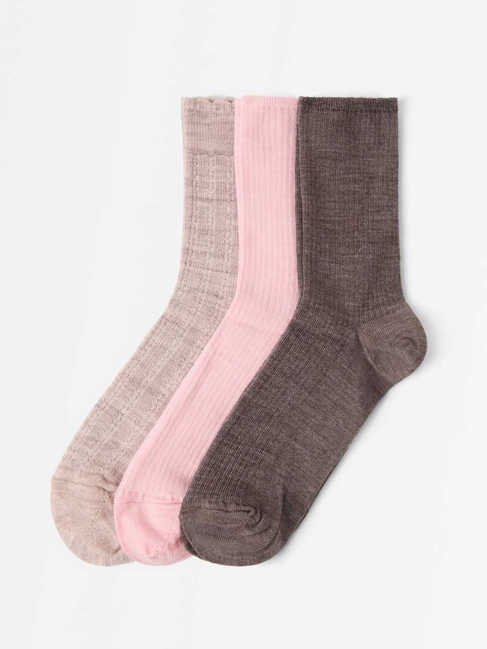 3-pack strumpor i merinoullsblandning