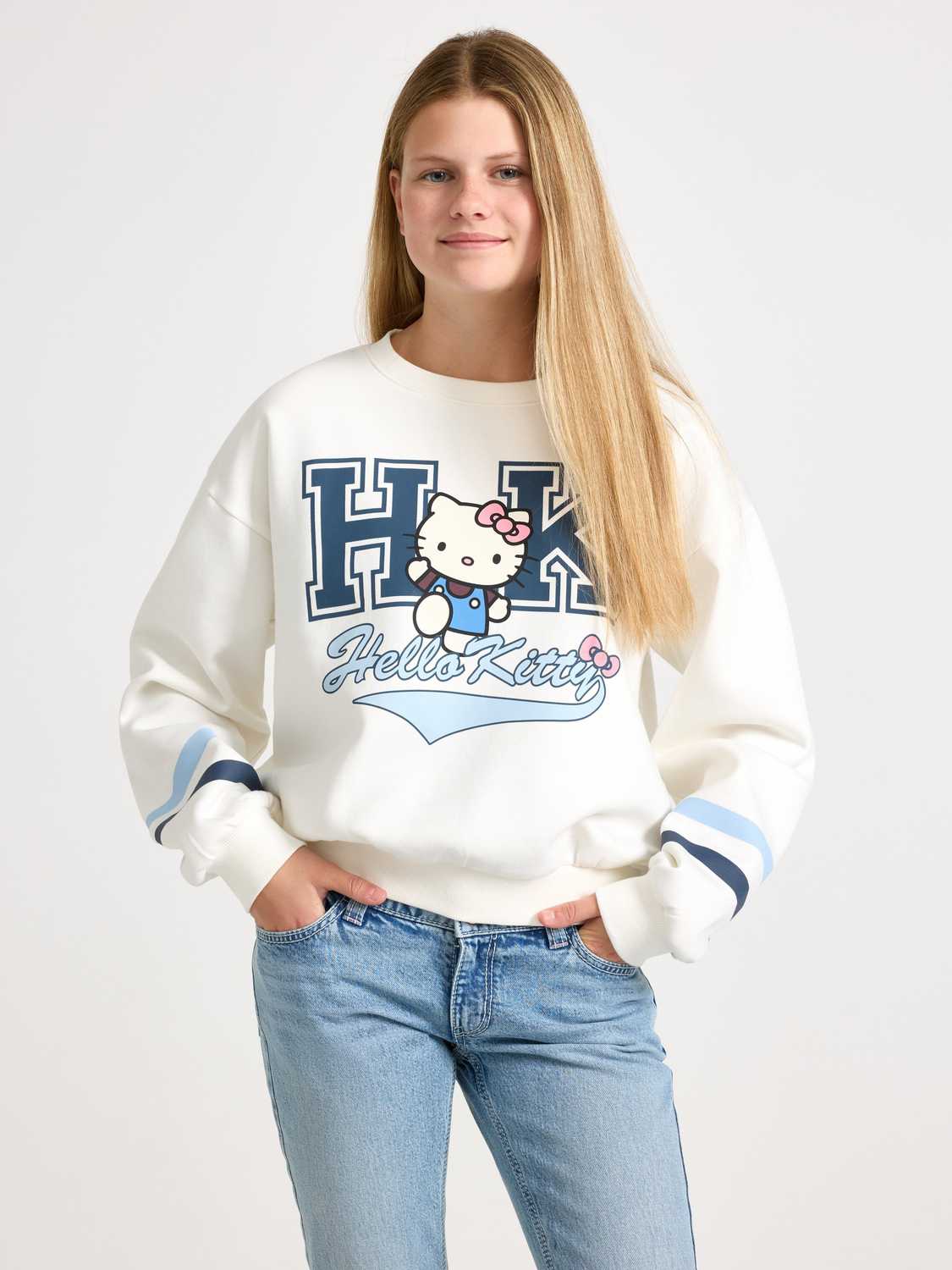 Hello Kitty sweatshirt med borstad insida