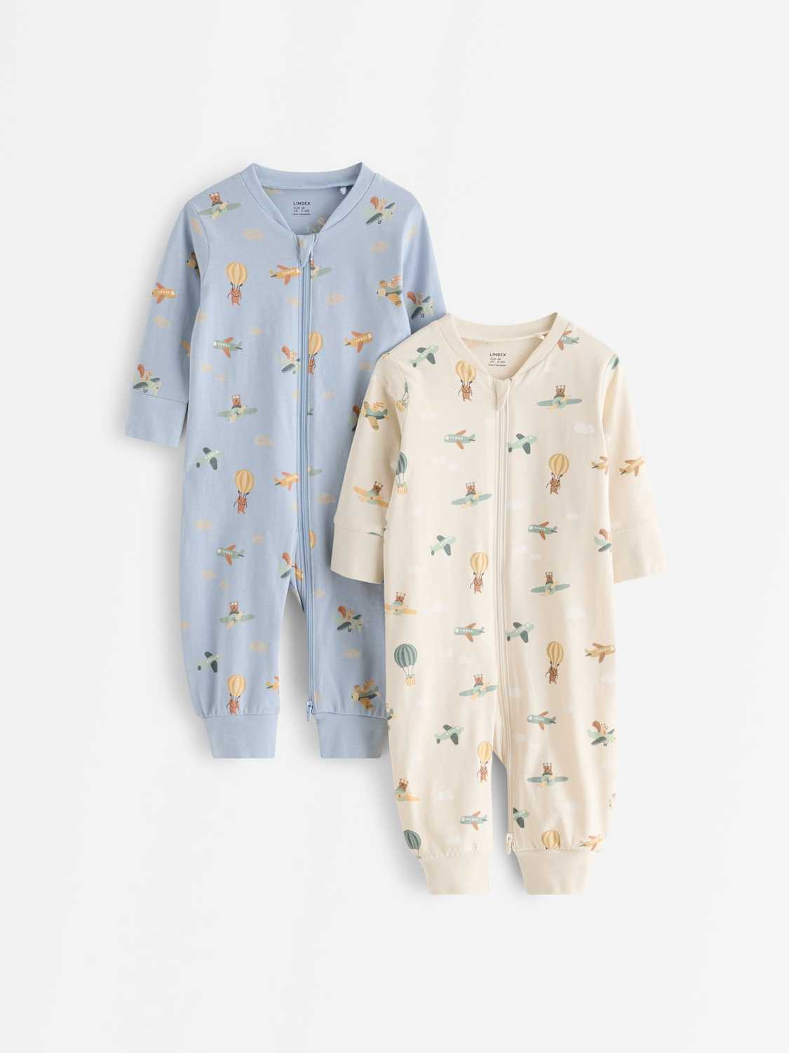 2-pack pyjamas med heltäckande tryck