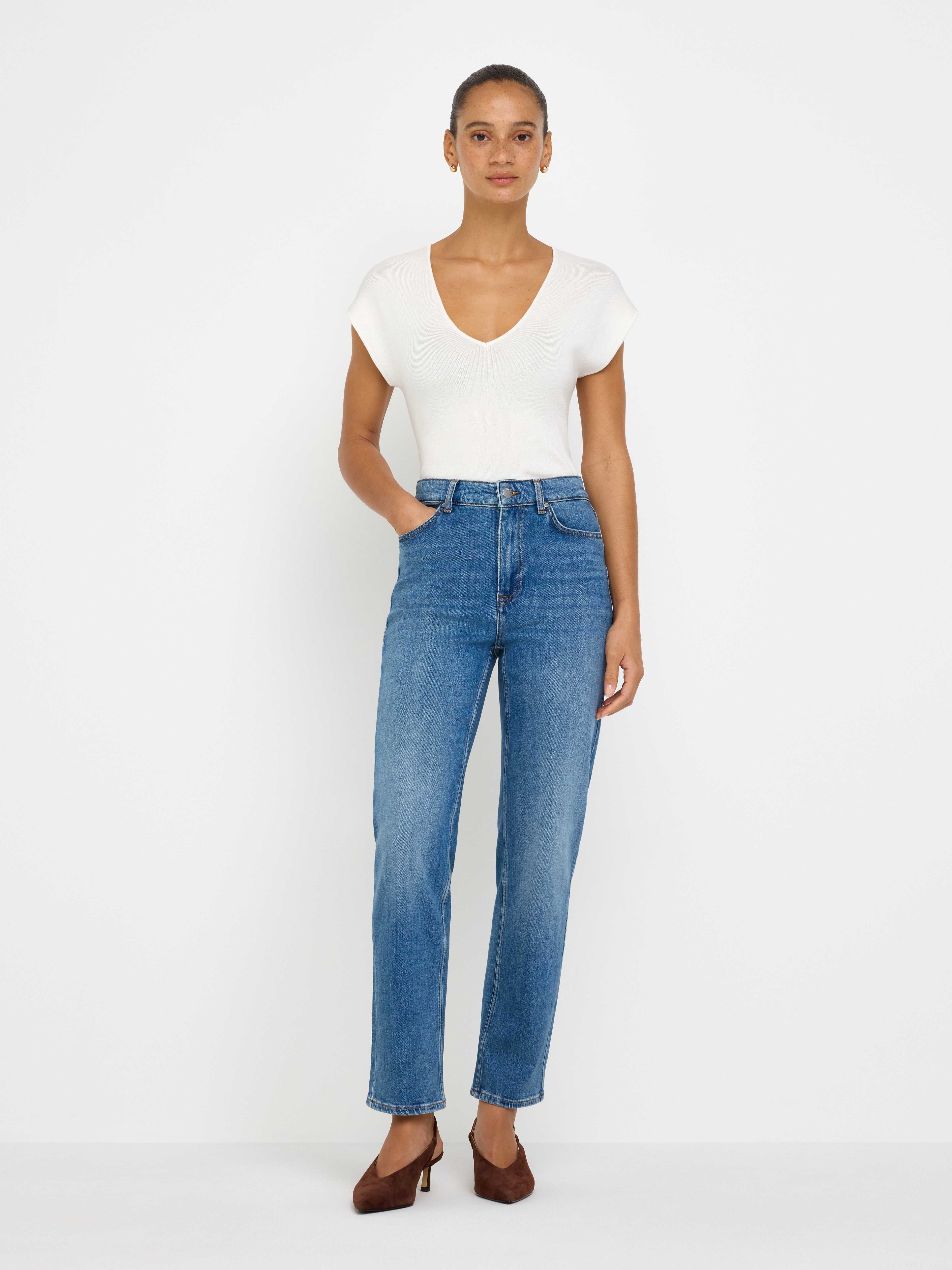SLIM jeans med medelhög midja