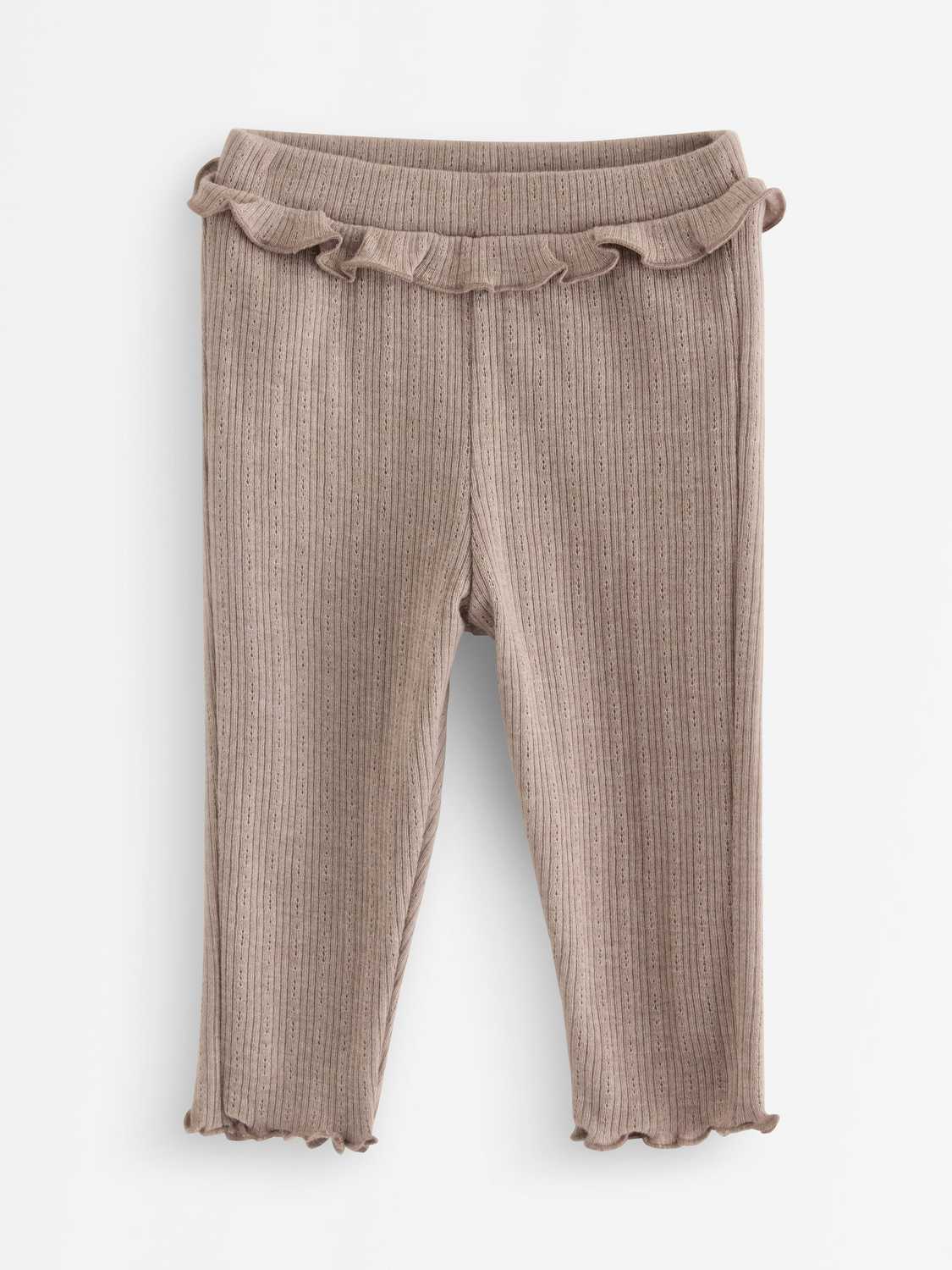 Ribbade leggings med volang