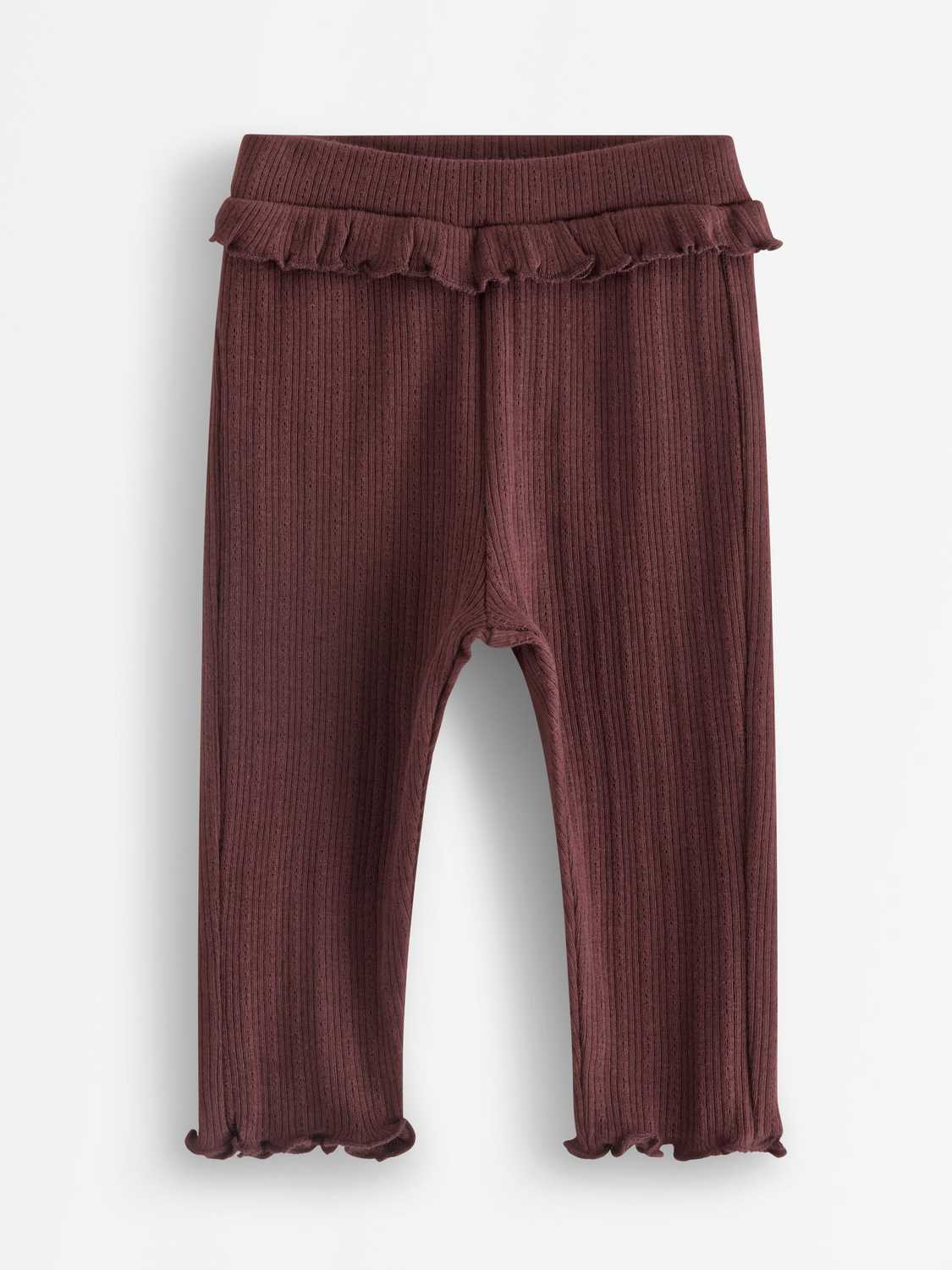 Ribbade leggings med volang