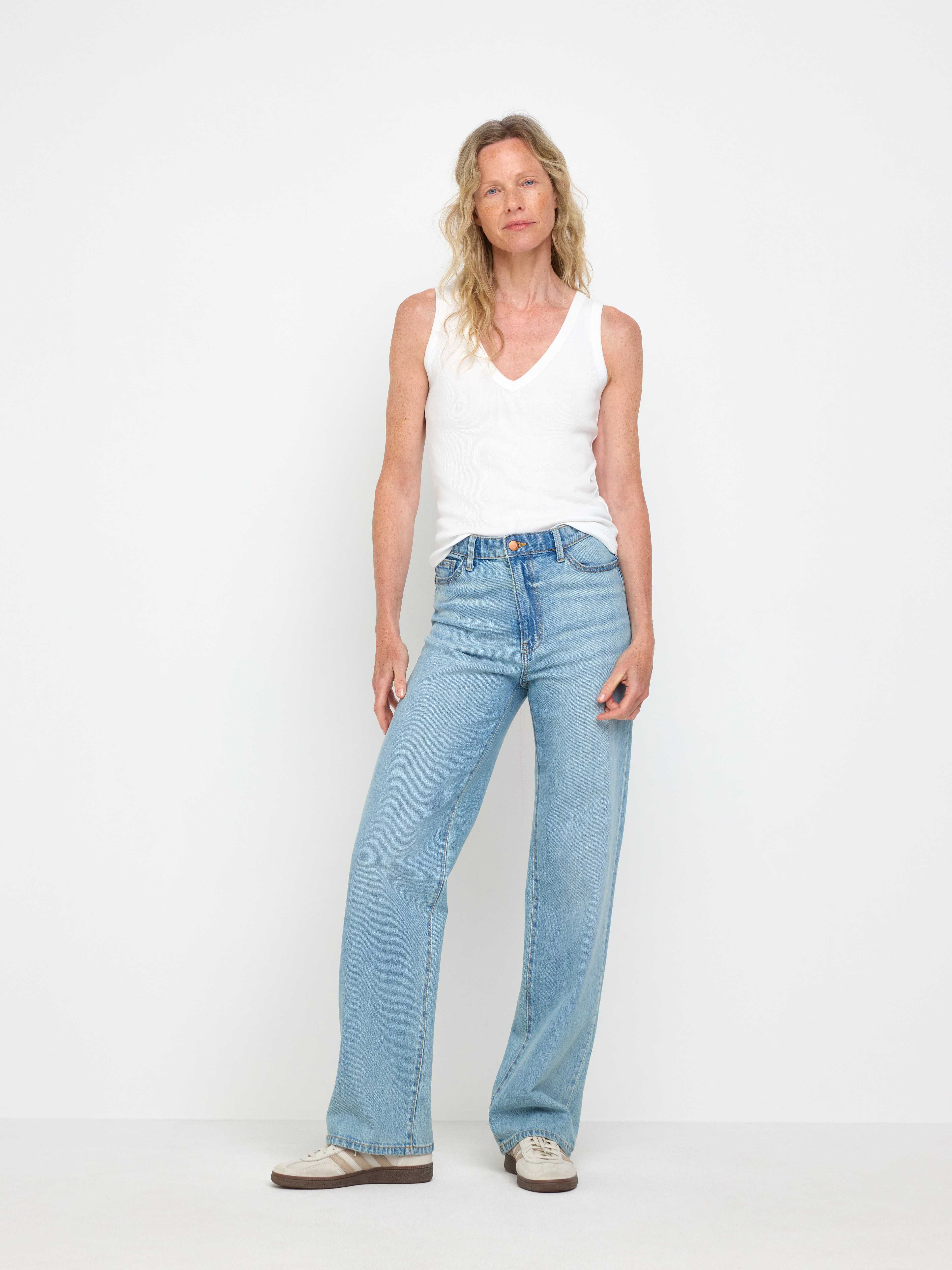 Wide Hanna jeans med lätt stretch