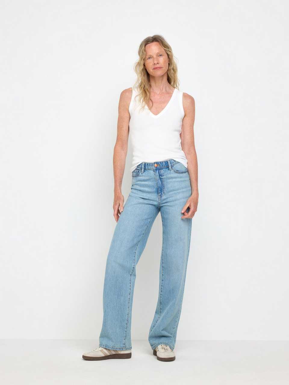 Wide Hanna jeans med lätt stretch