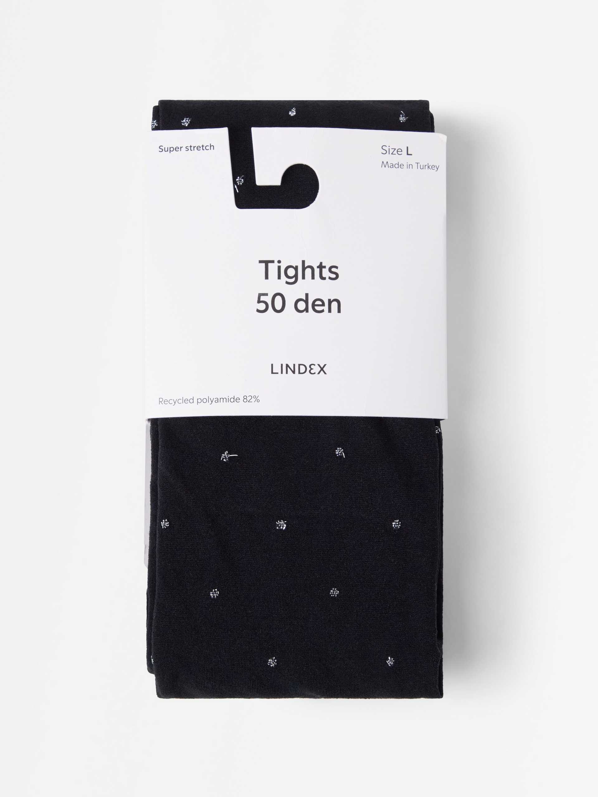 Lindex Strumpbyxor 50 denier med lurexprickar dam