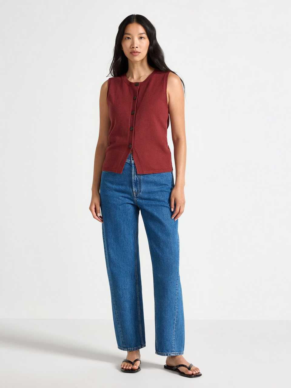 STRAIGHT jeans med hög midja