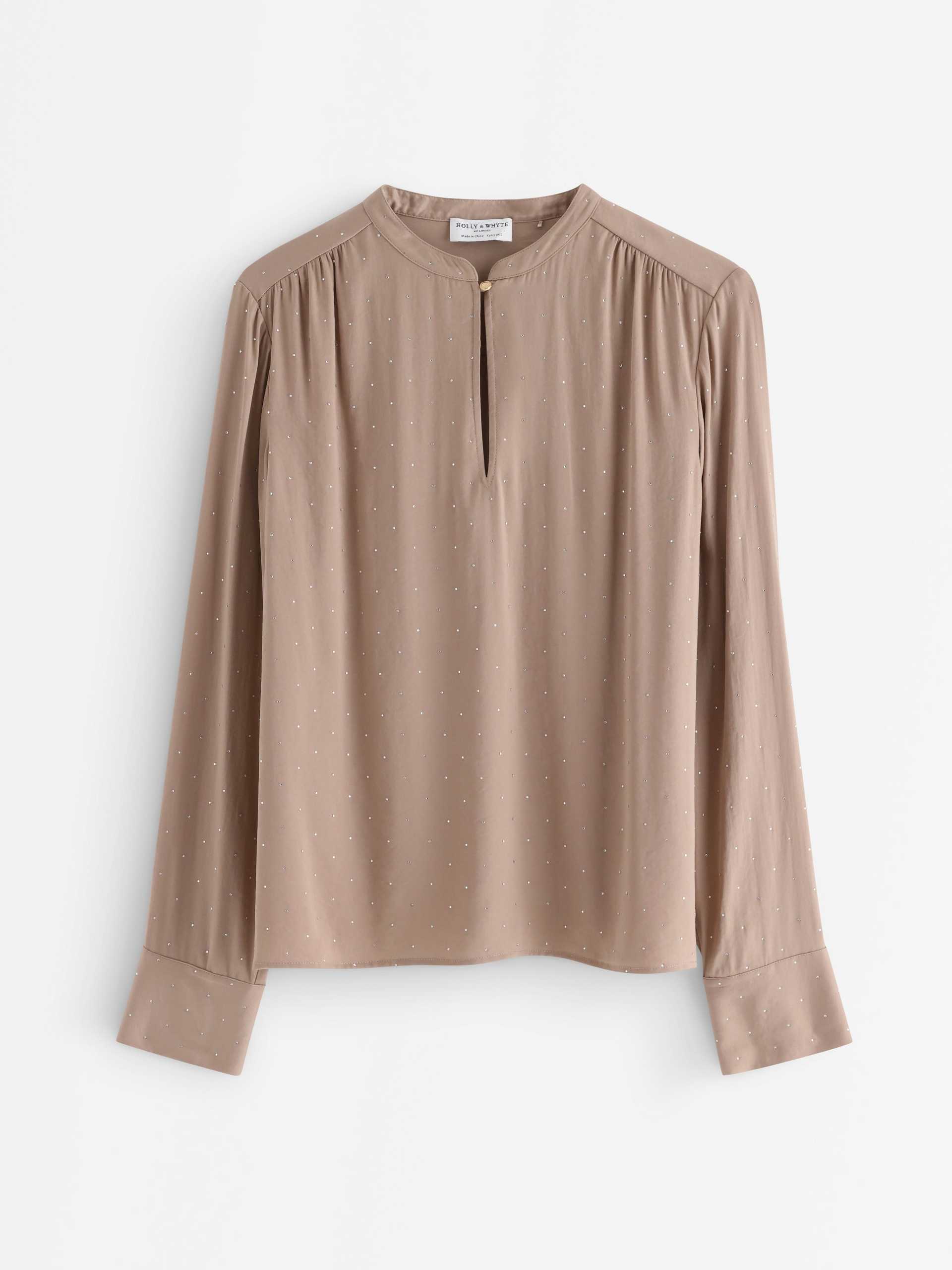 Lindex Satinblus med strasstenar dam