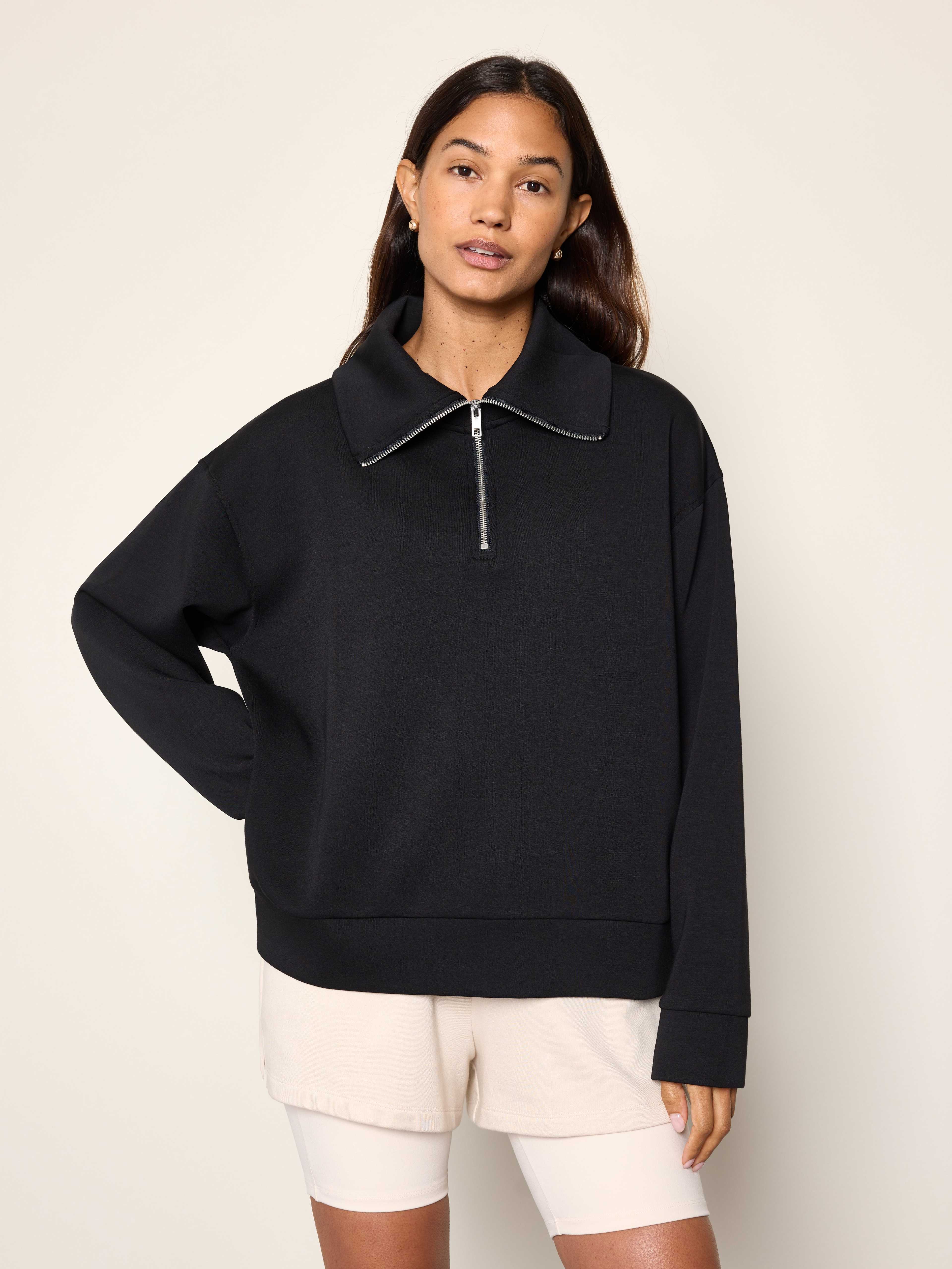 Sweatshirt med halv dragkedja