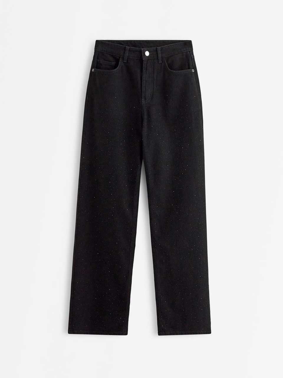 STRAIGHT jeans med strass