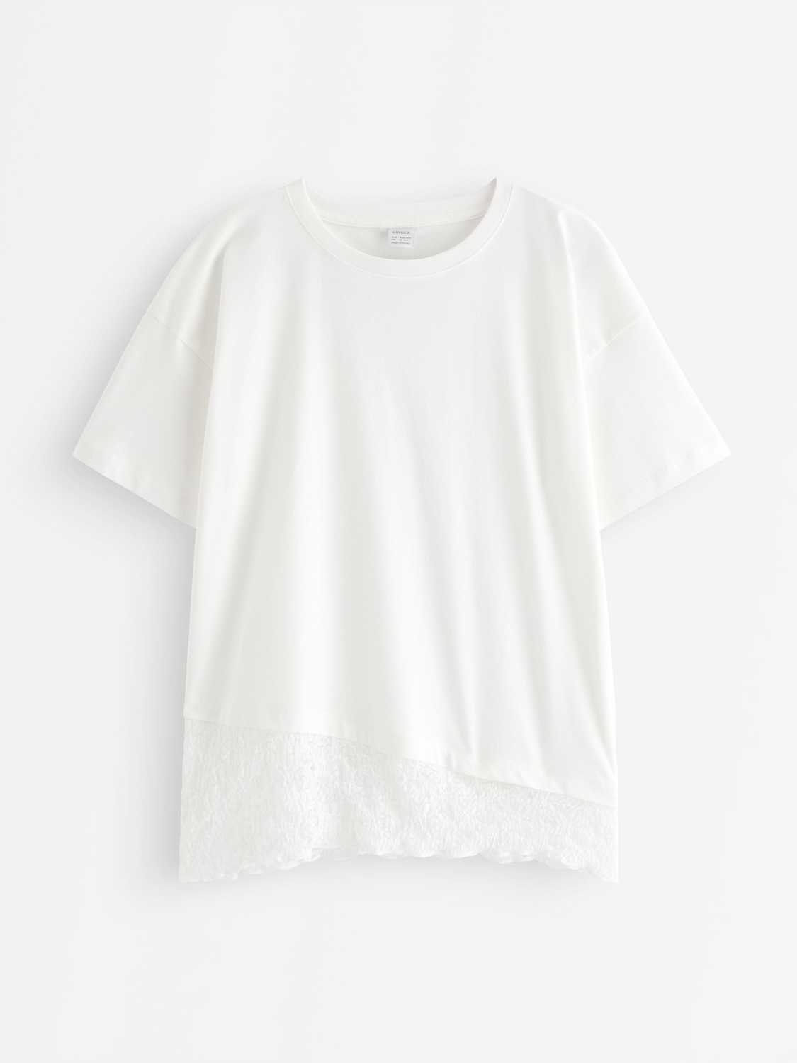 T-shirt med spetsdetalj