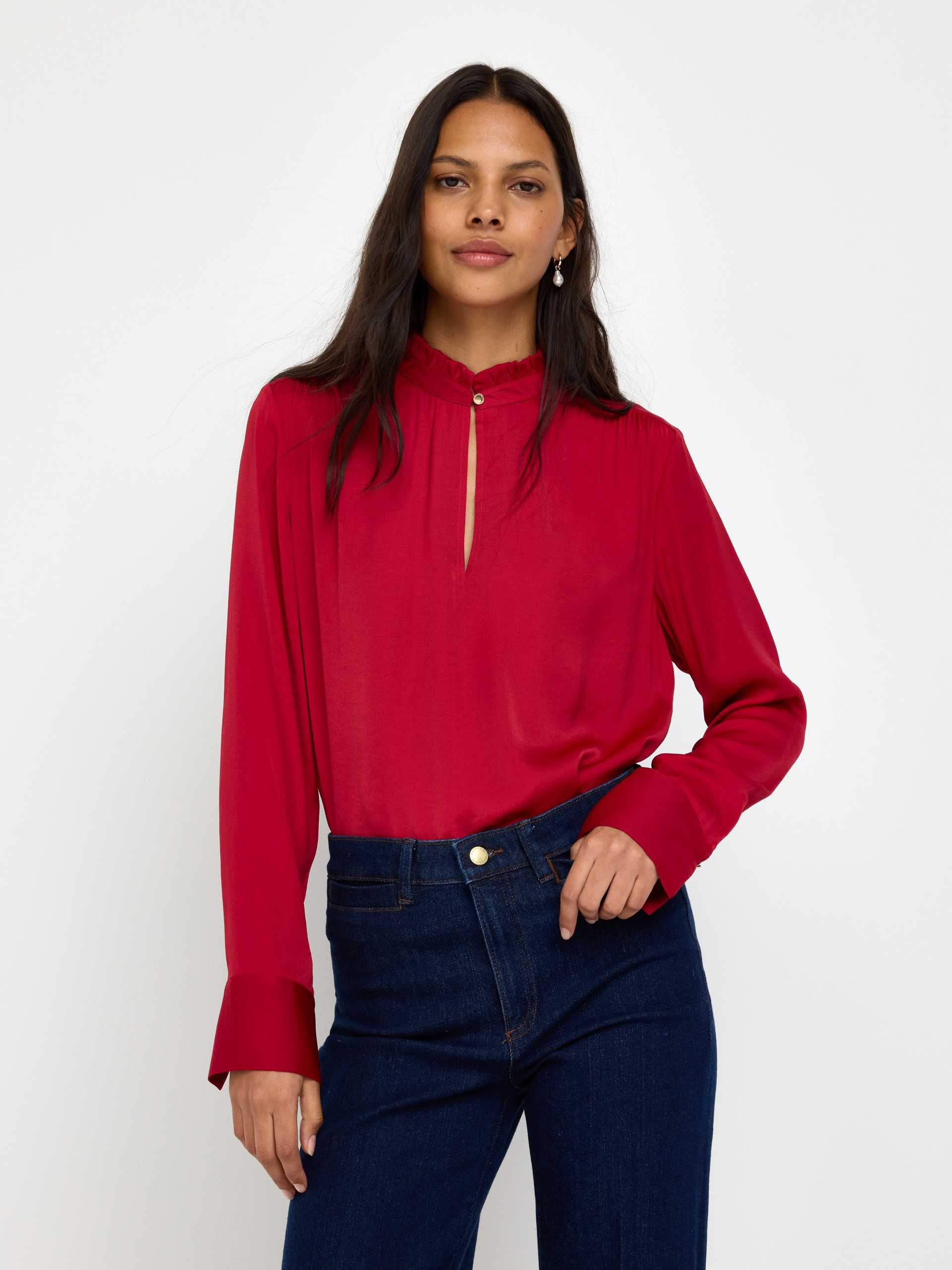 Lindex Långärmad blus i satin dam