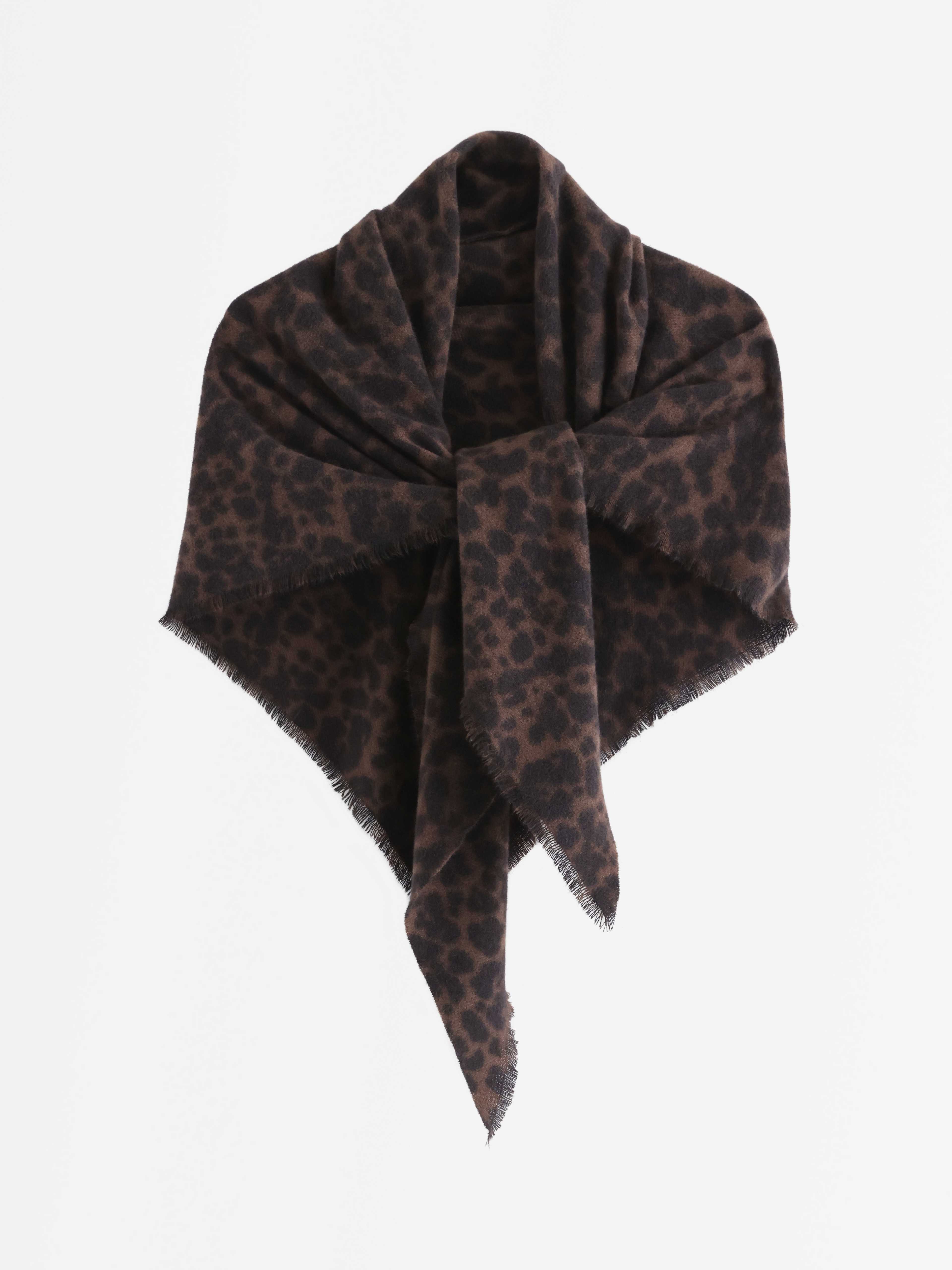 Trekantig scarf med leopardmönster