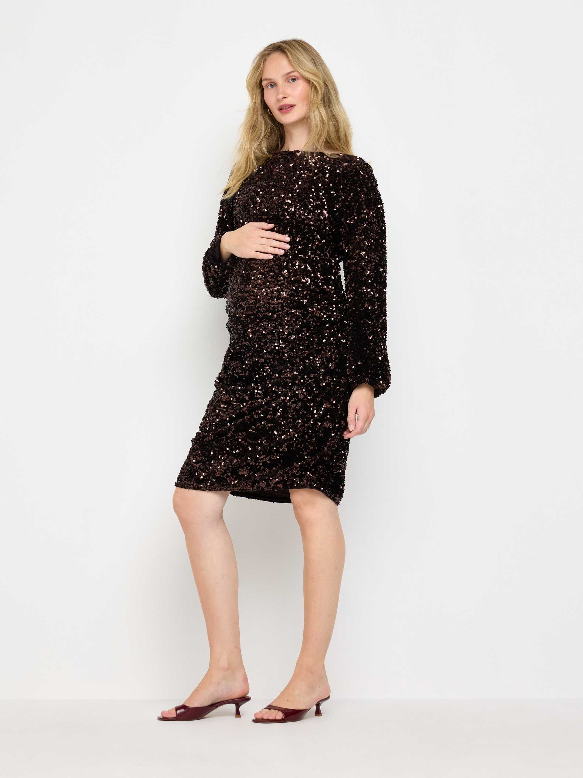 Lindex MOM miniklänning med sammet och paljetter dam