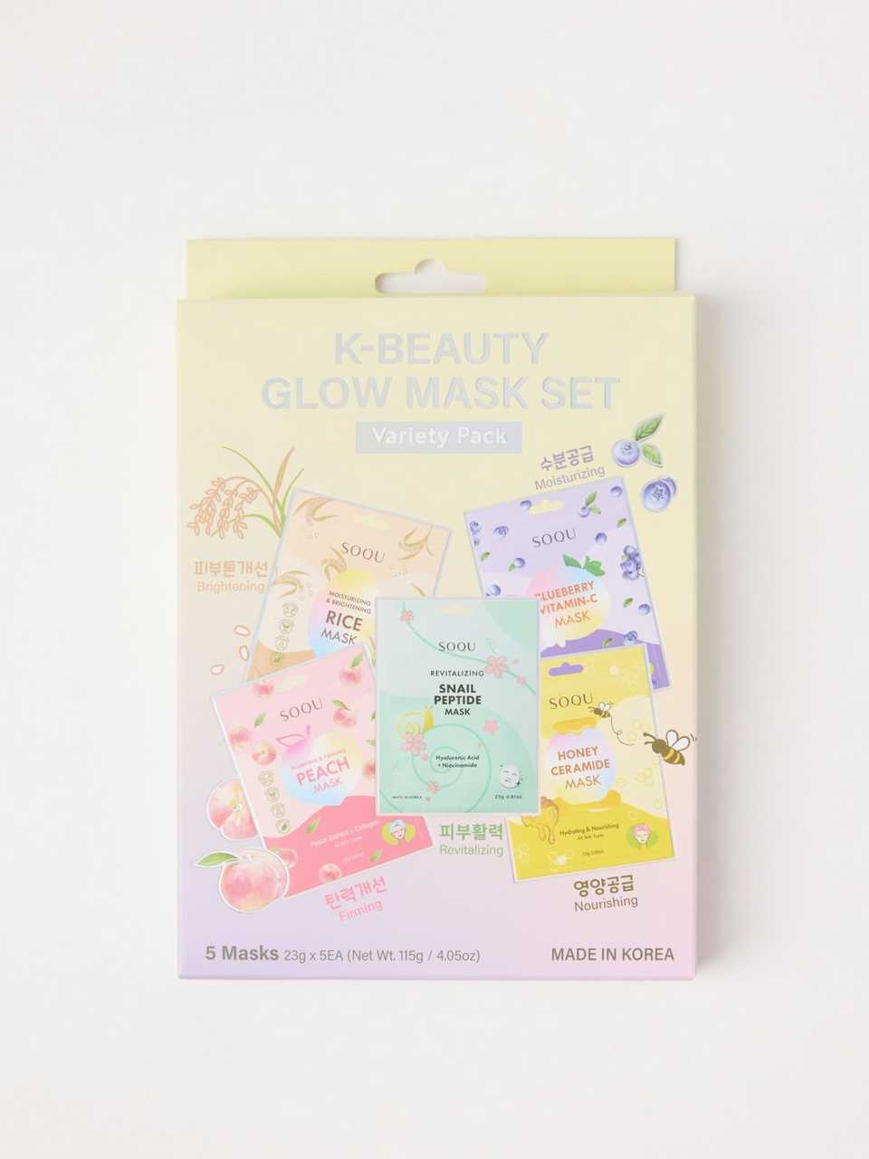 SOQU Glow Sheet Mask Set 5pcs