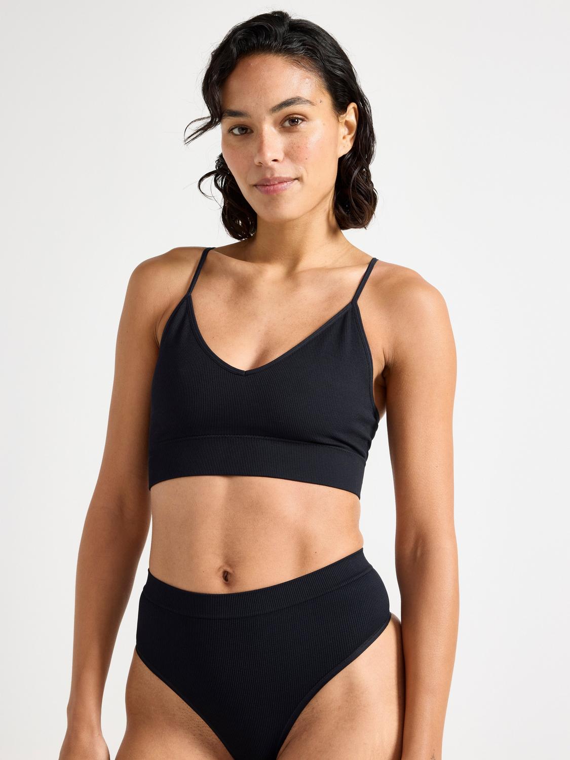 Seamless ribbad v-ringad soft-bh